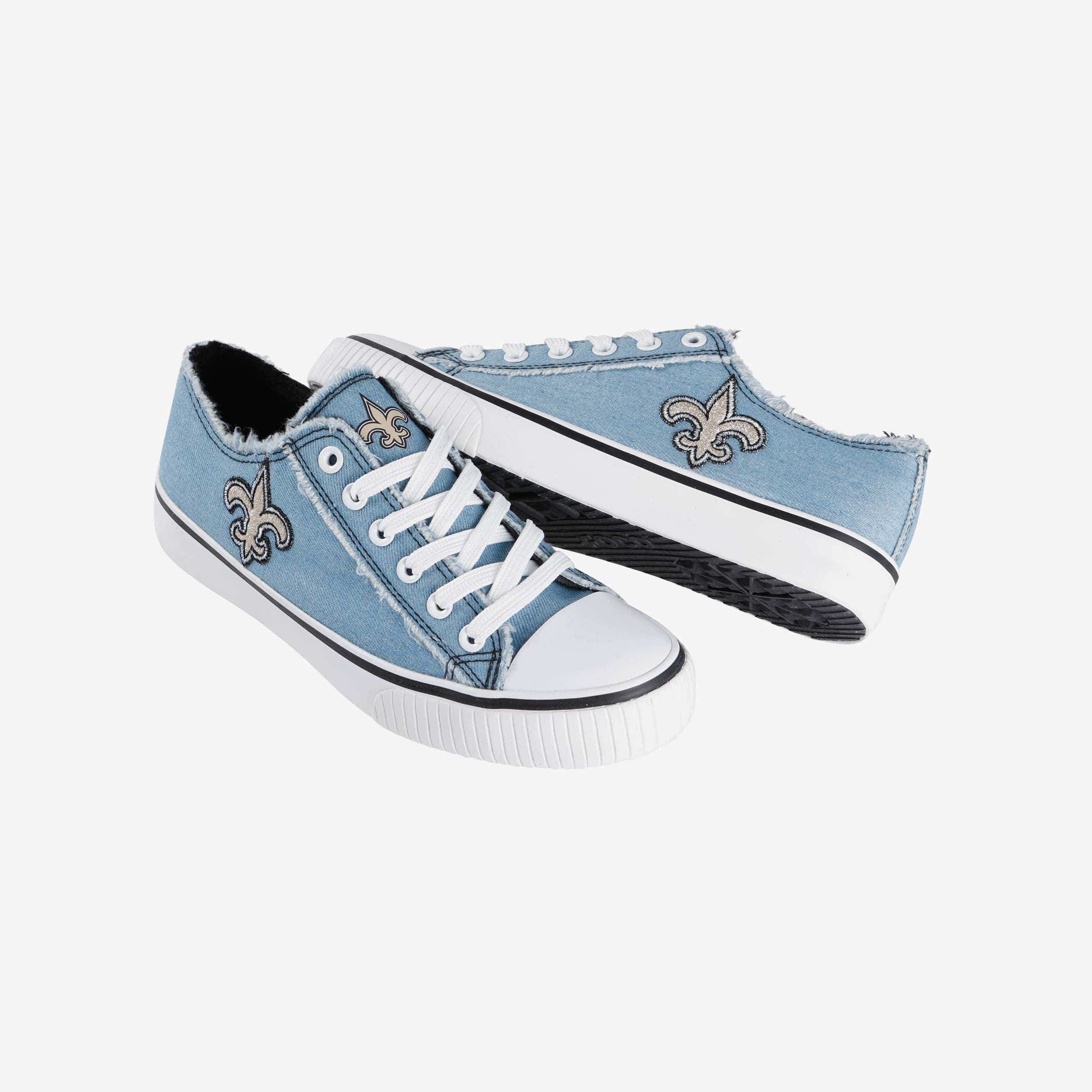 New Orleans Saints Womens Denim Low Top Canvas Shoe - Image 4
