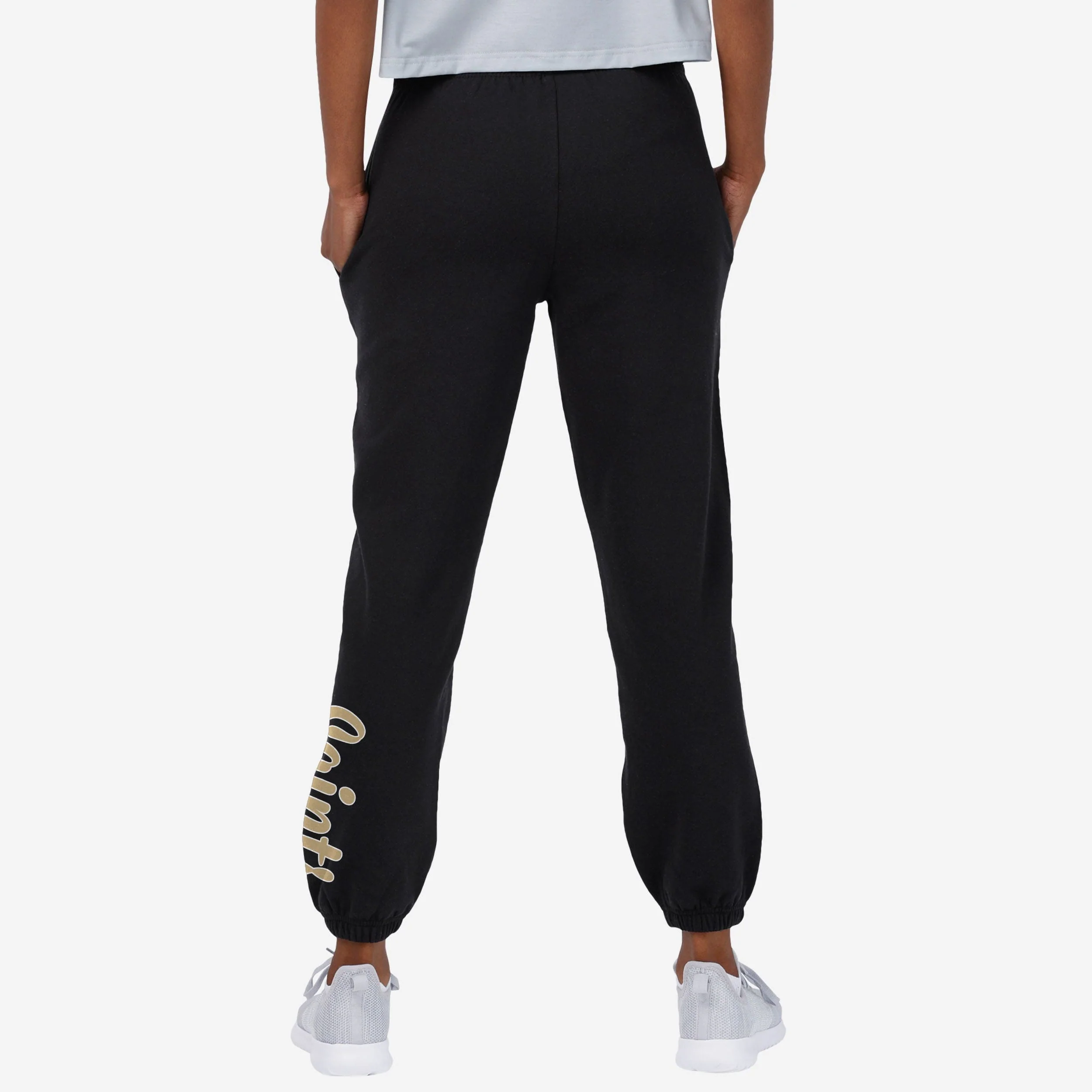 New Orleans Saints Womens Script Wordmark Team Color Sweatpants - Image 2