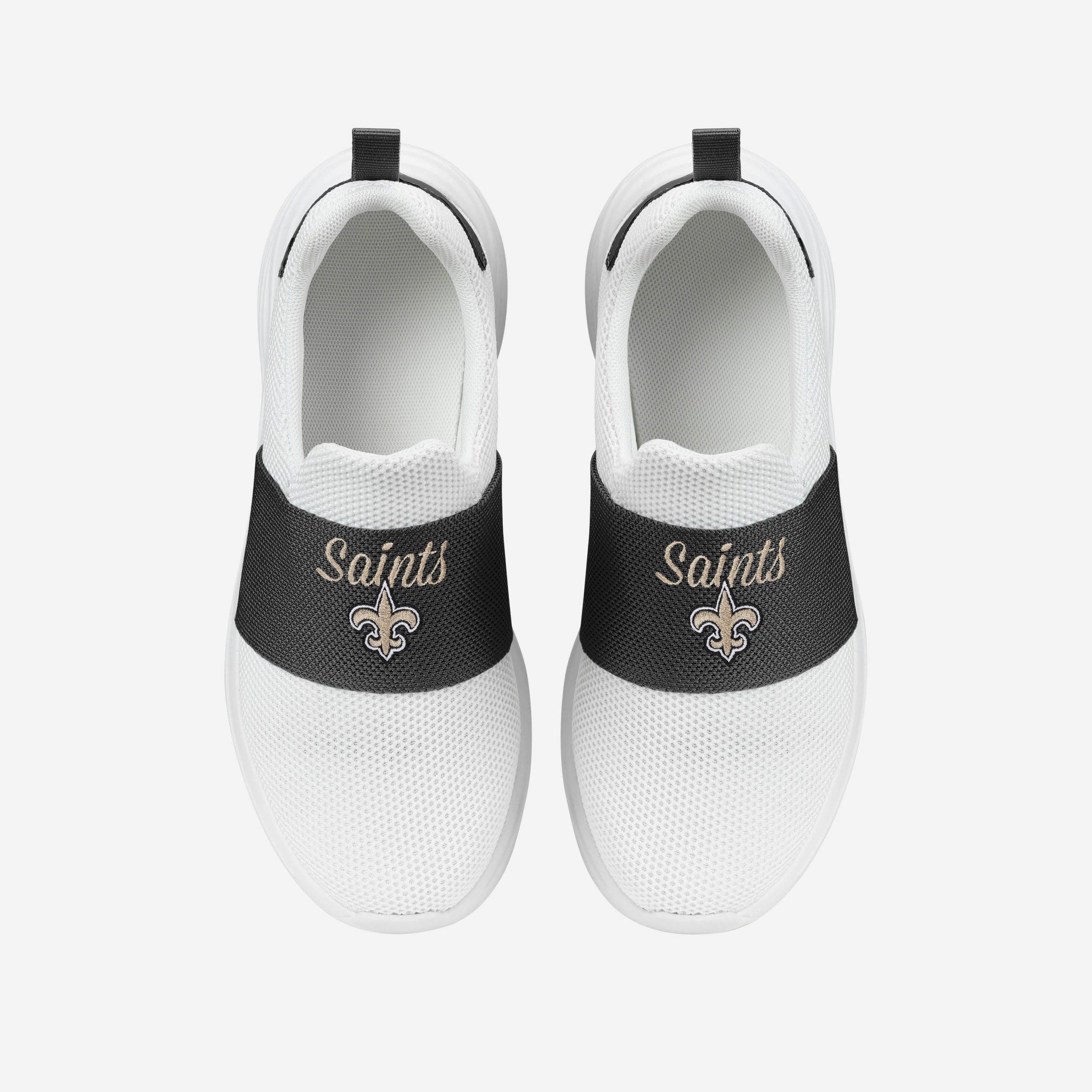 New Orleans Saints Womens Script Wordmark White Slip On Sneakers - Image 4
