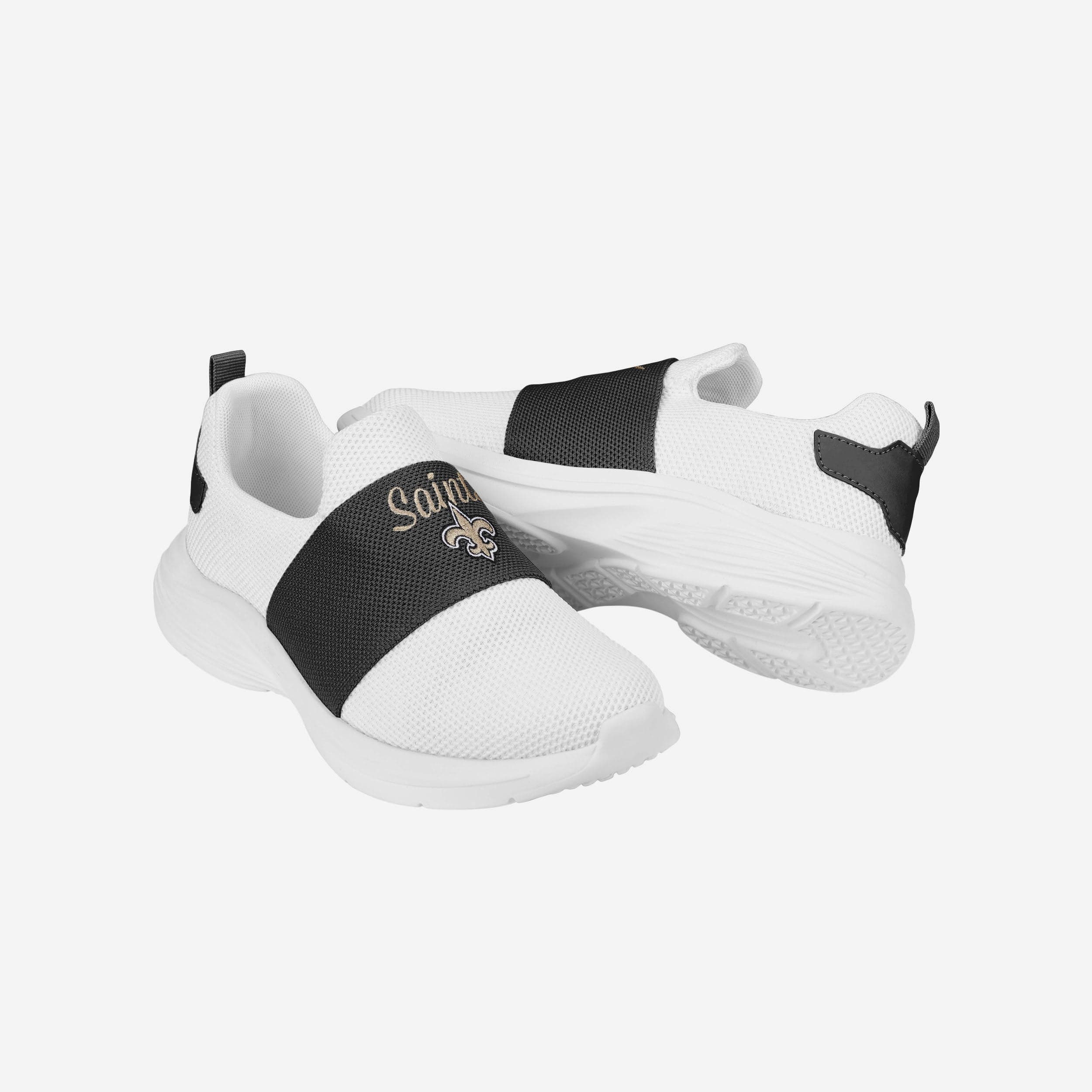 New Orleans Saints Womens Script Wordmark White Slip On Sneakers - Image 5