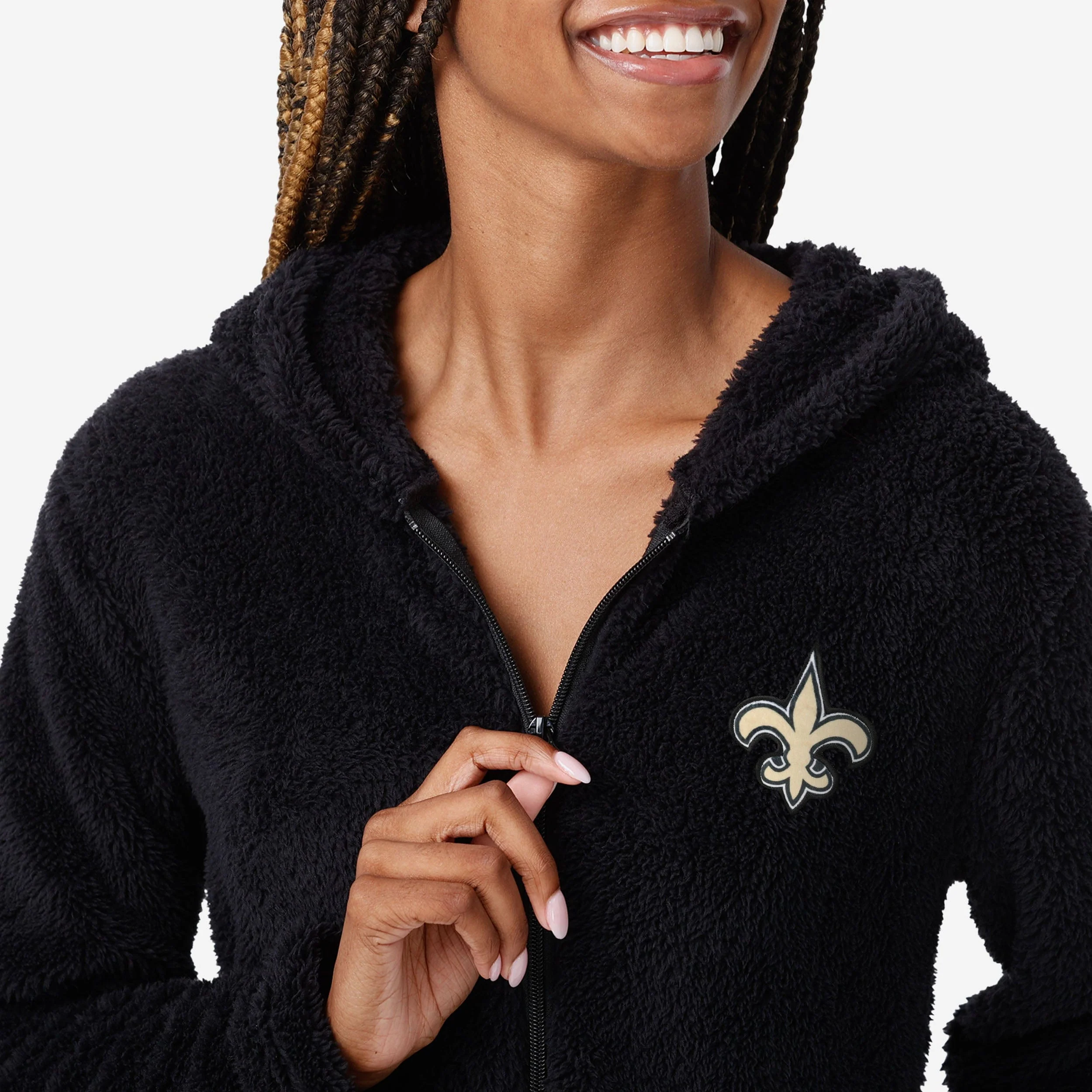 New Orleans Saints Womens Short Cozy One Piece Pajamas - Image 3