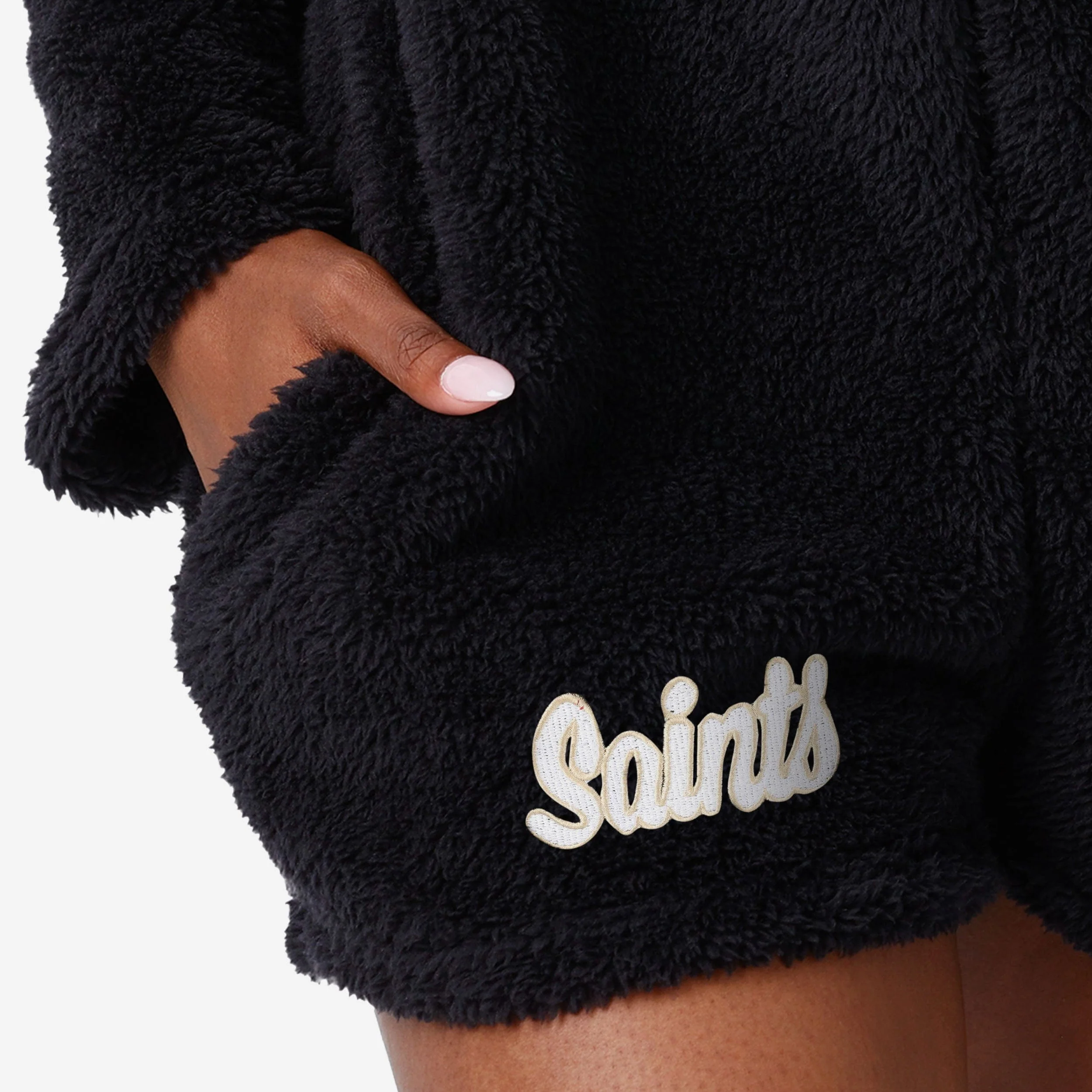 New Orleans Saints Womens Short Cozy One Piece Pajamas - Image 4