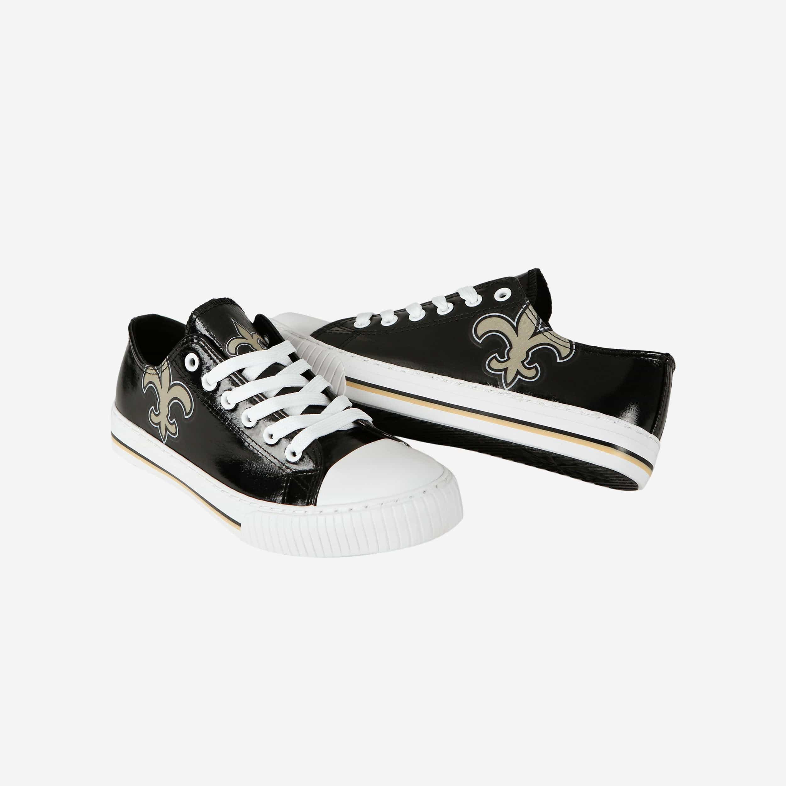 New Orleans Saints Womens Team Color Metallic Low Top Canvas Shoes - Image 4