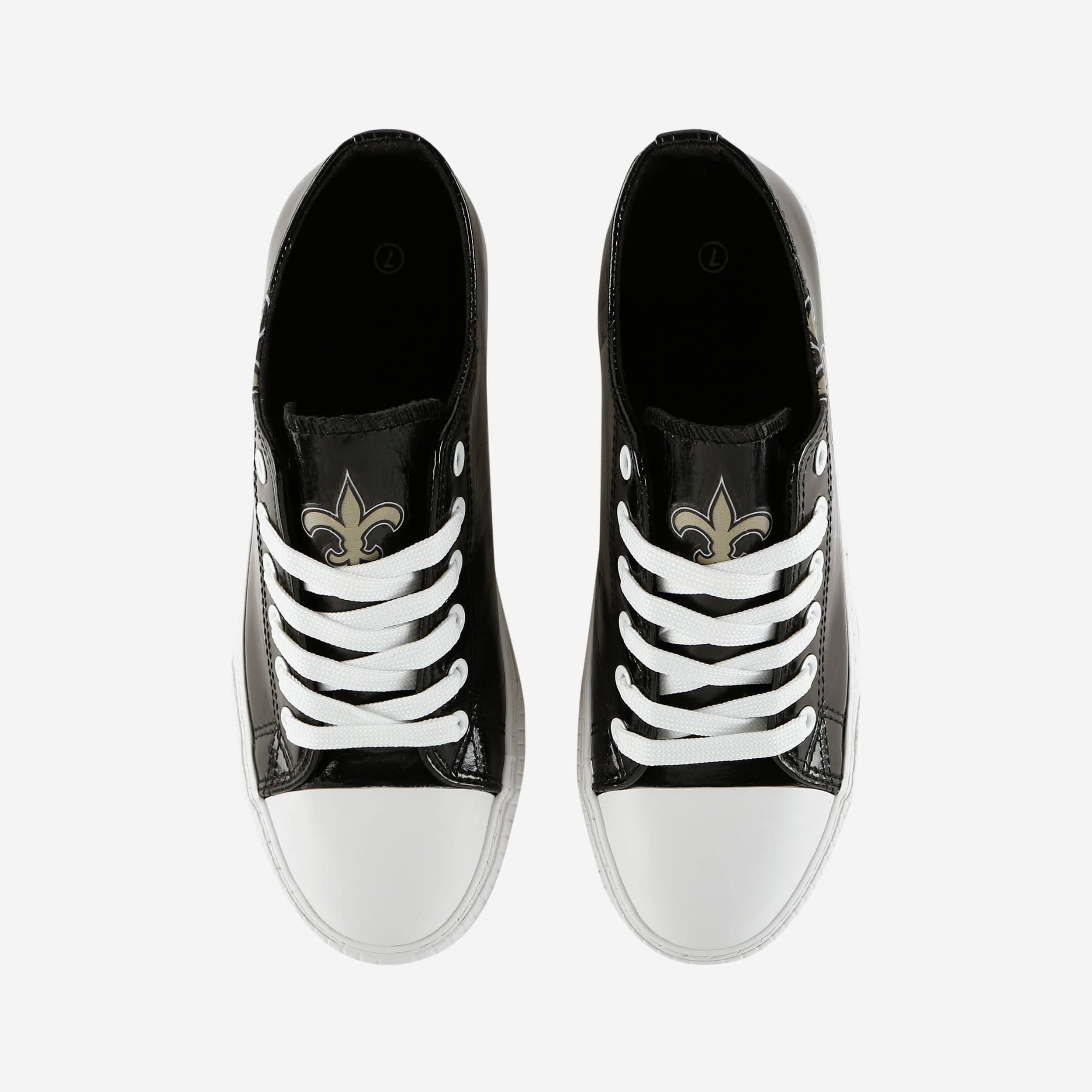 New Orleans Saints Womens Team Color Metallic Low Top Canvas Shoes - Image 5