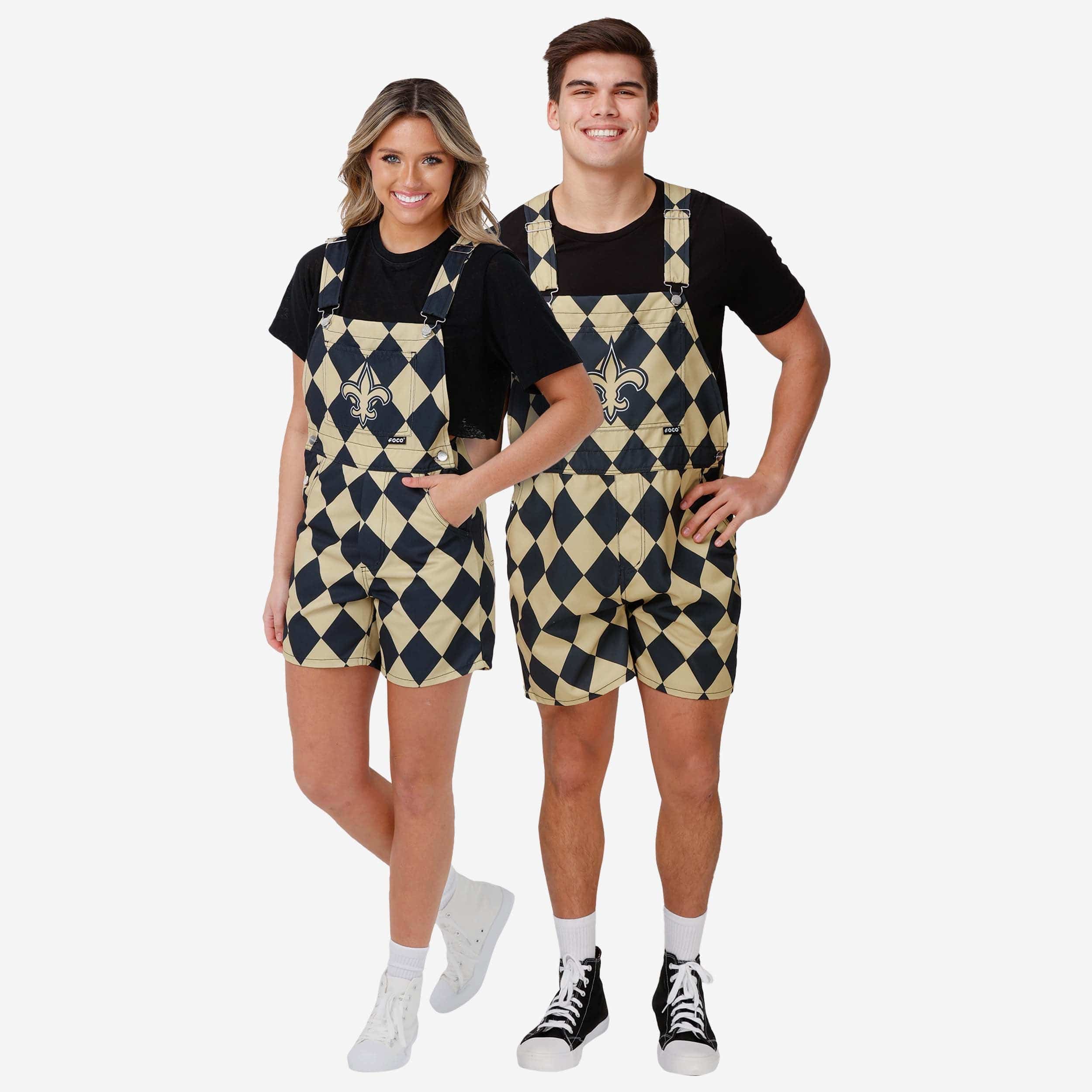 New Orleans Saints Womens Thematic Bib Shortalls - Image 3