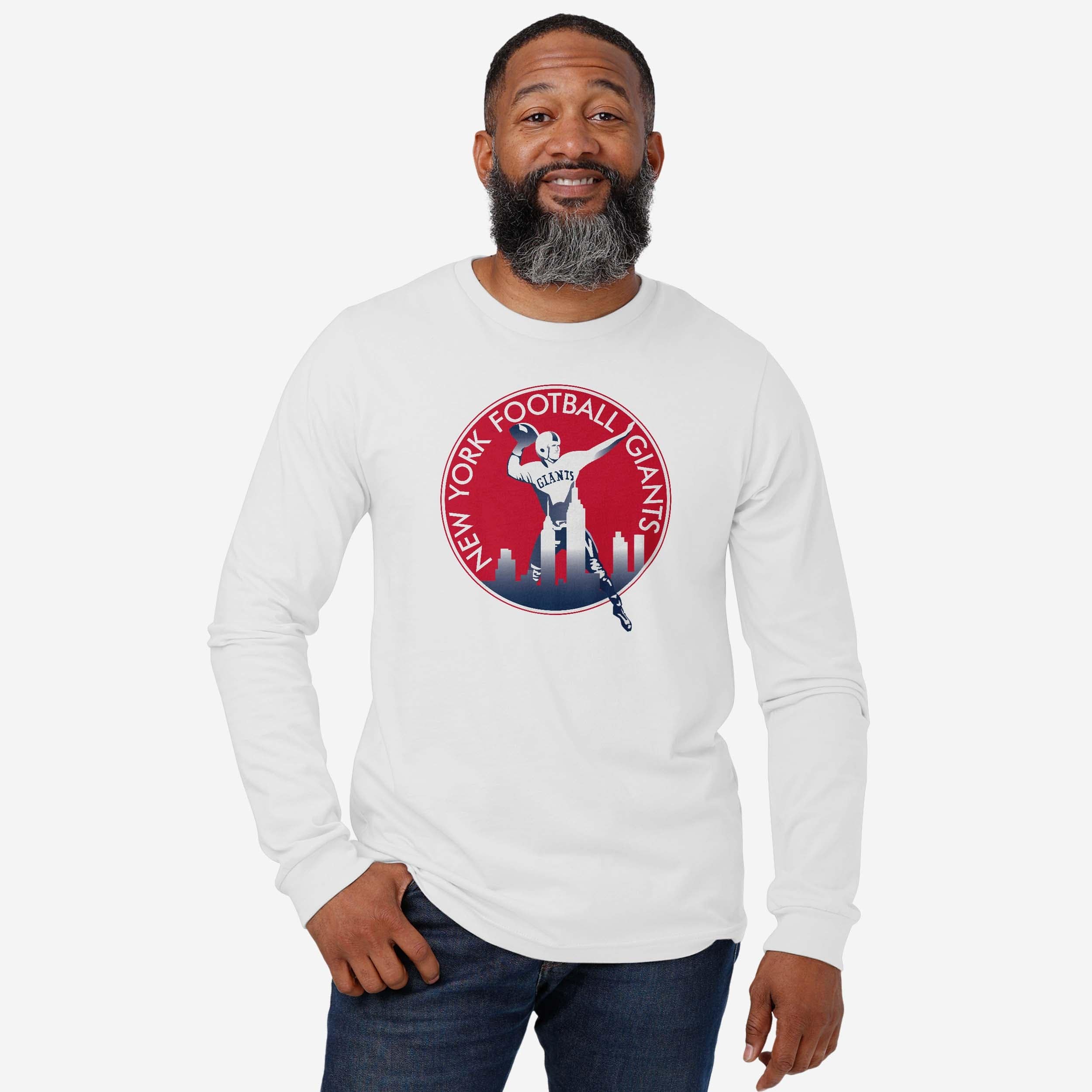 New York Giants 1950 Retro Logo Long Sleeve T-Shirt - Image 10