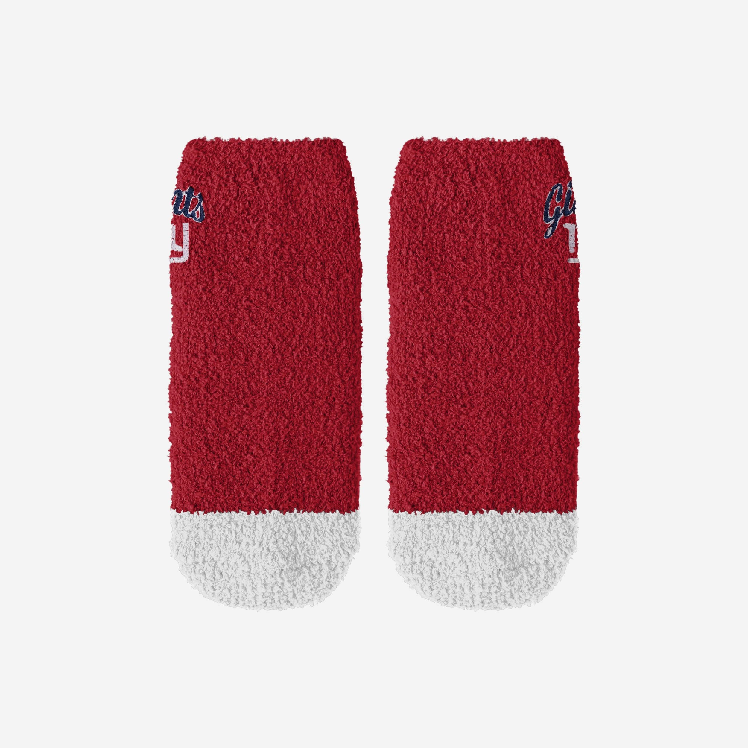 New York Giants 2 Pack Womens Script Logo Fuzzy Ankle Socks - Image 4