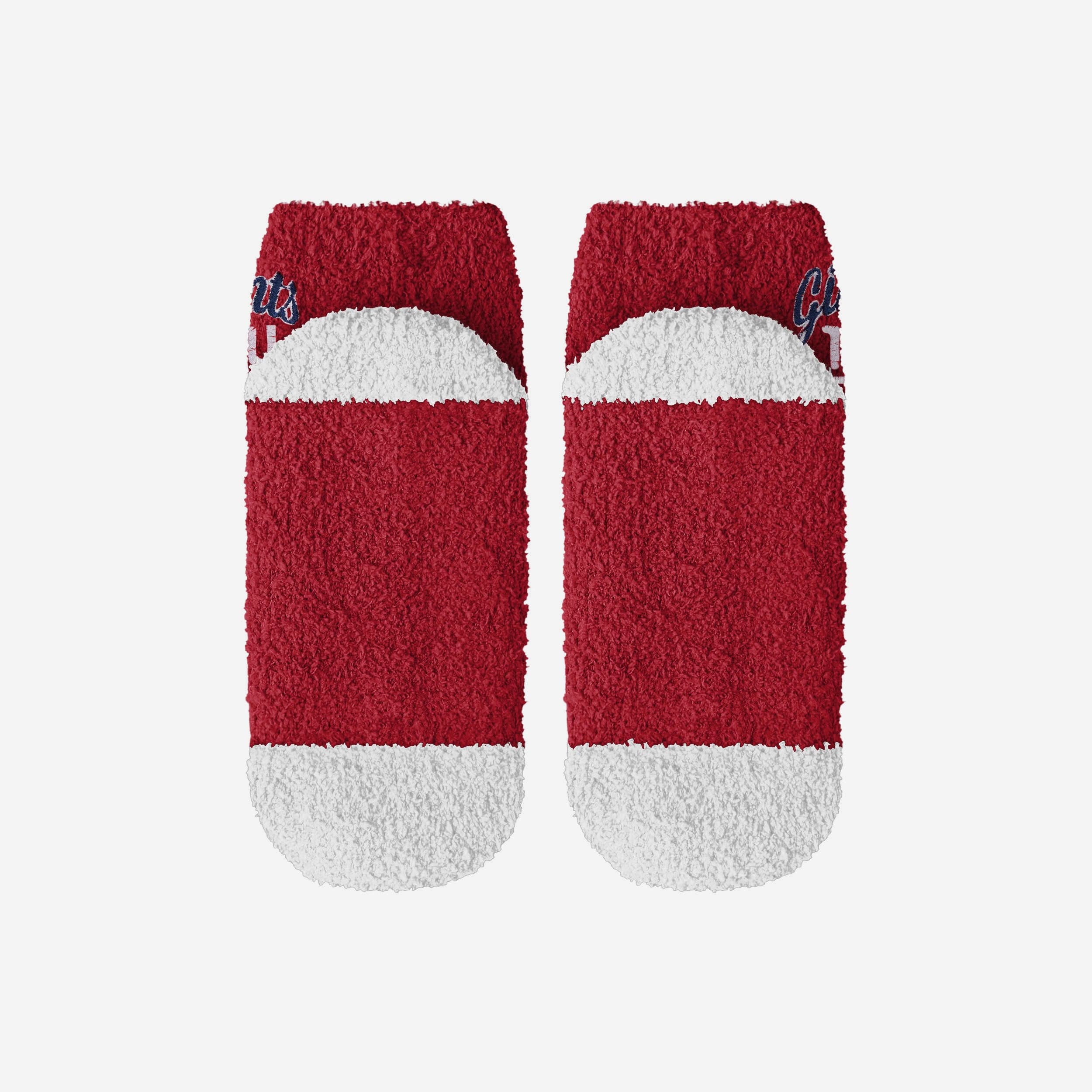 New York Giants 2 Pack Womens Script Logo Fuzzy Ankle Socks - Image 5