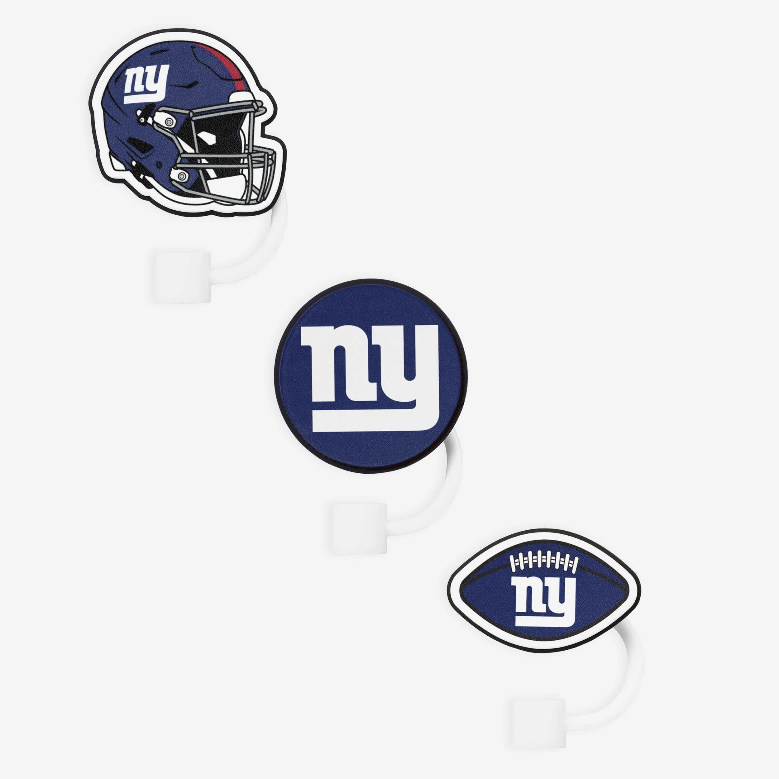 New York Giants 3 Pack Primary Logo Straw Toppers - Image 3