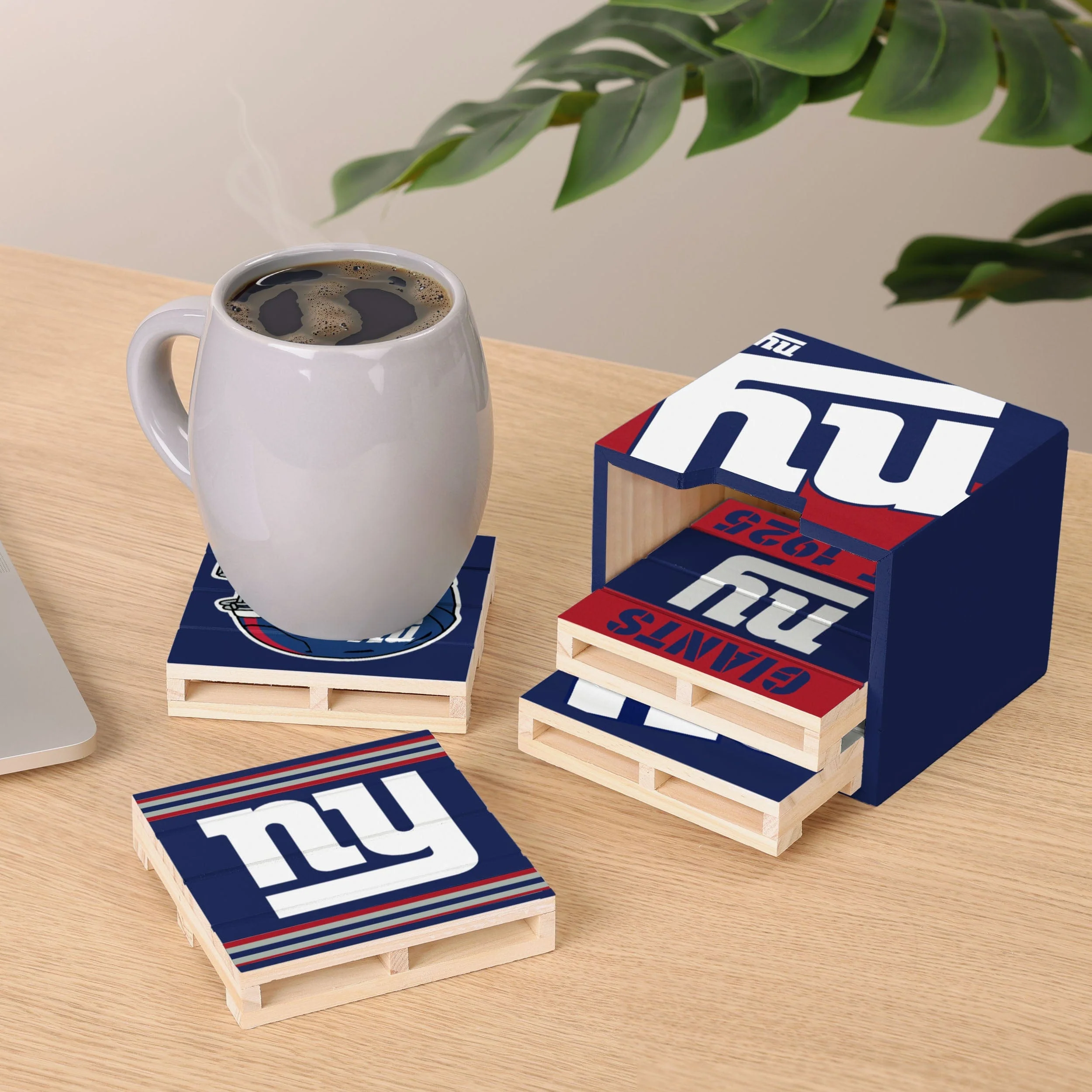 New York Giants 4 Pack Pallet Coaster Set - Image 2