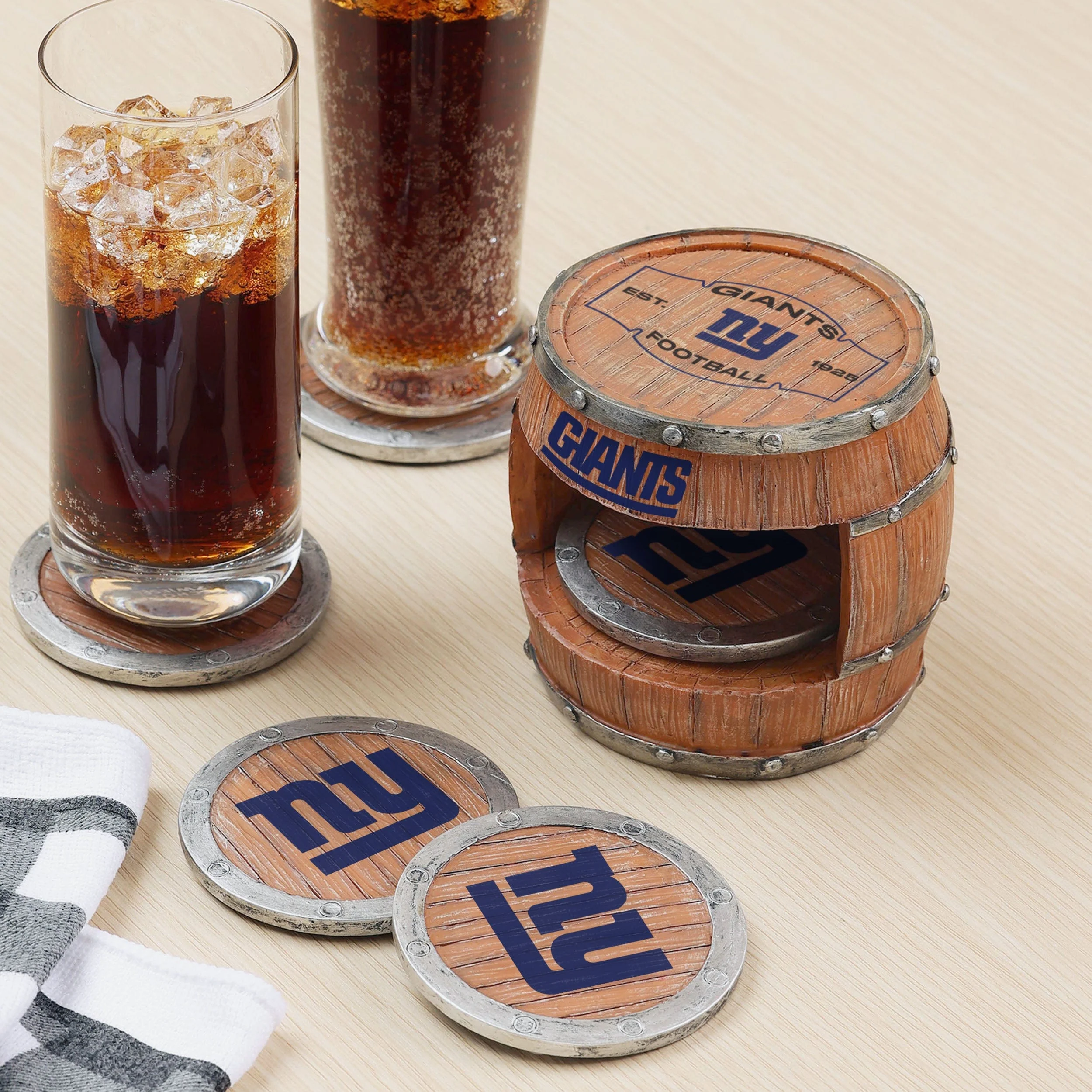 New York Giants 5 Pack Barrel Coaster Set - Image 2