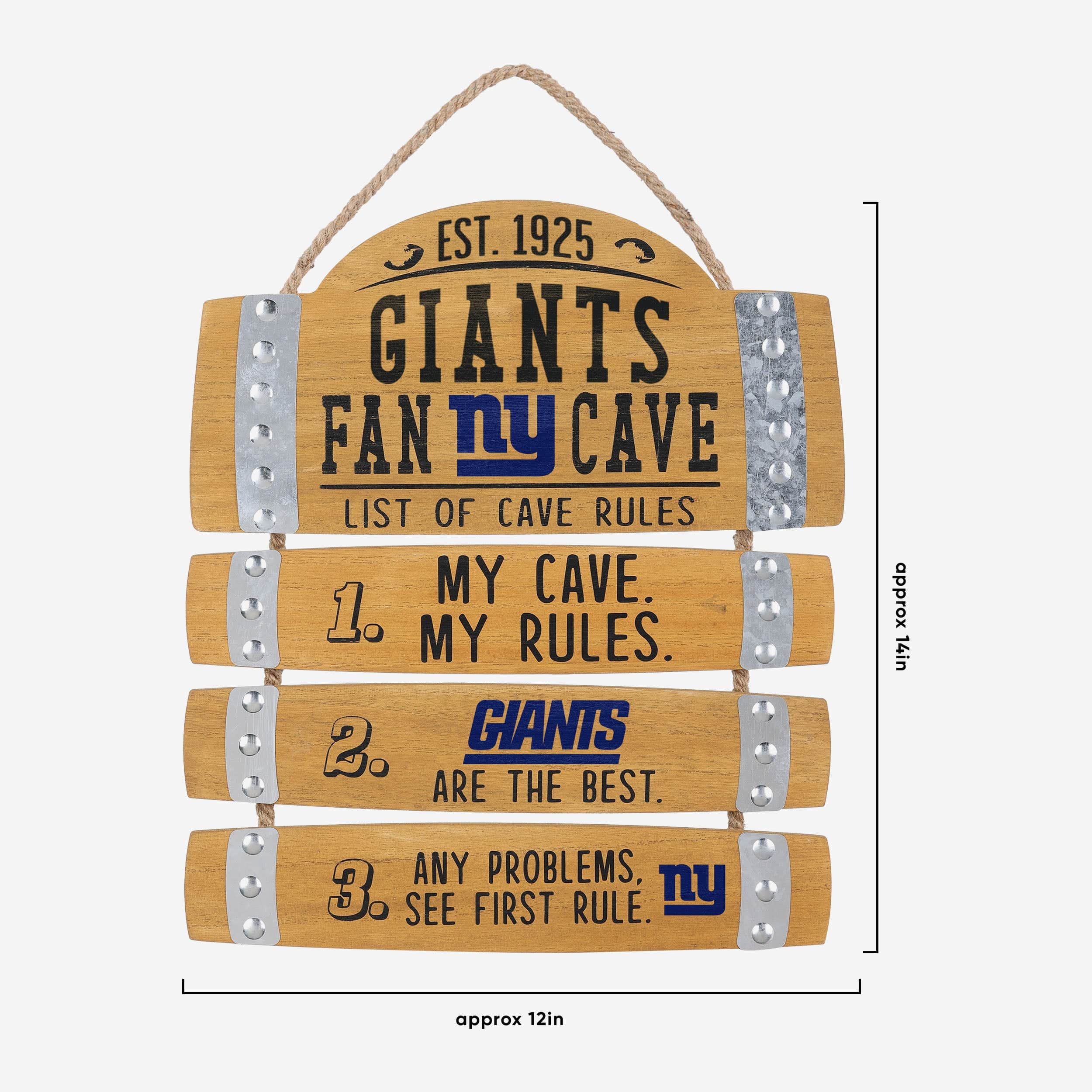 New York Giants Barrel Slat Mancave Sign - Image 3