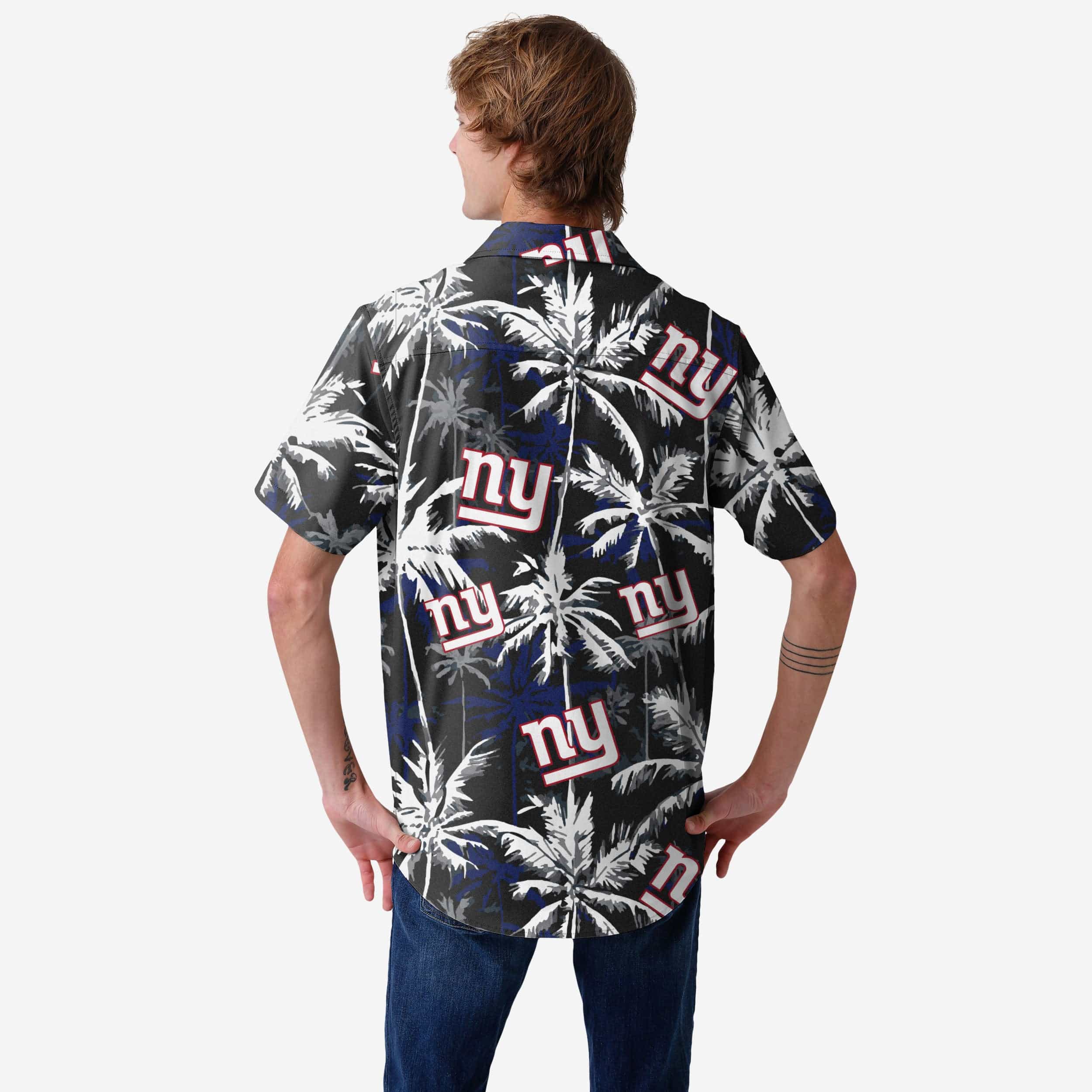 New York Giants Black Floral Button Up Shirt - Image 2