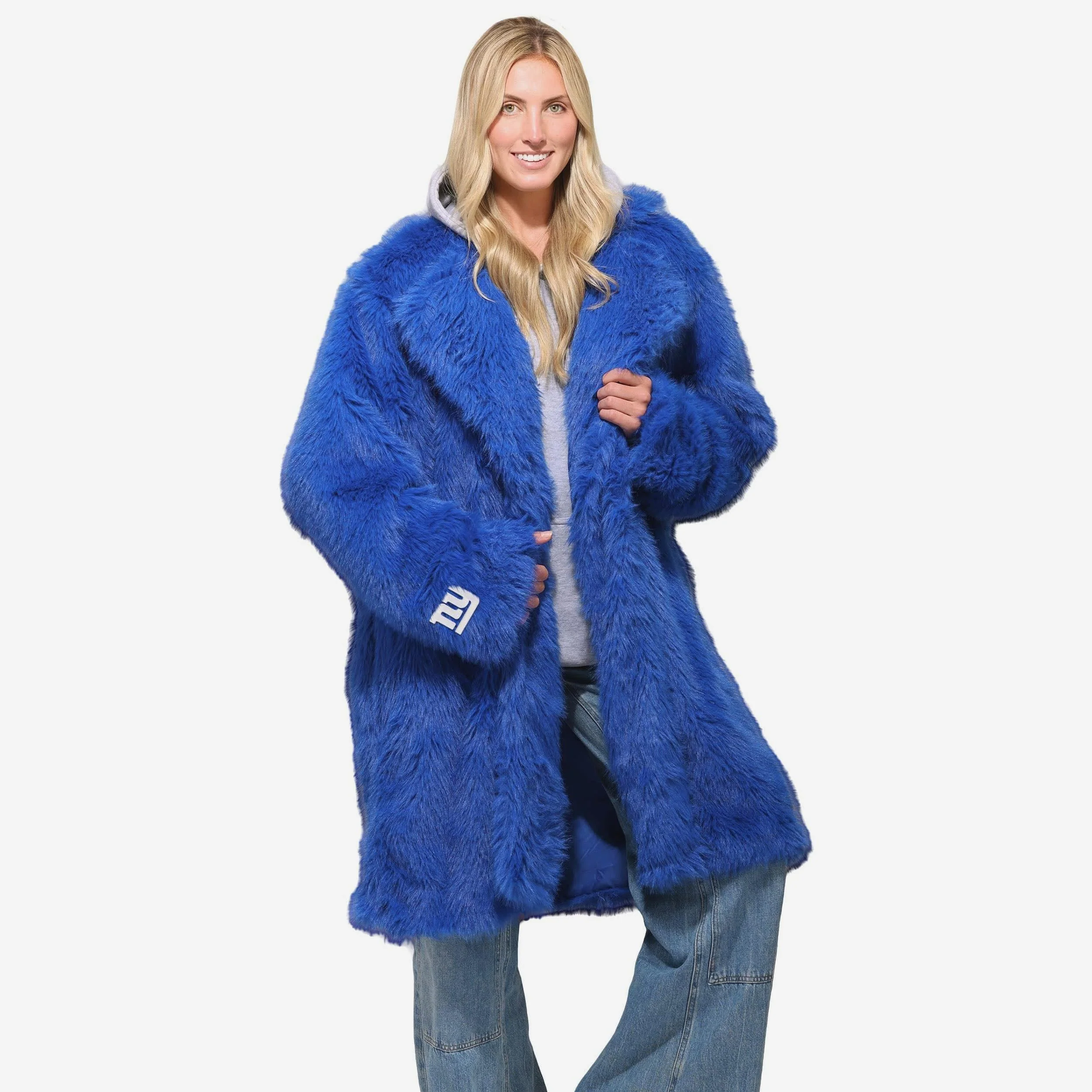 New York Giants Faux Fur Long Jacket - Image 2