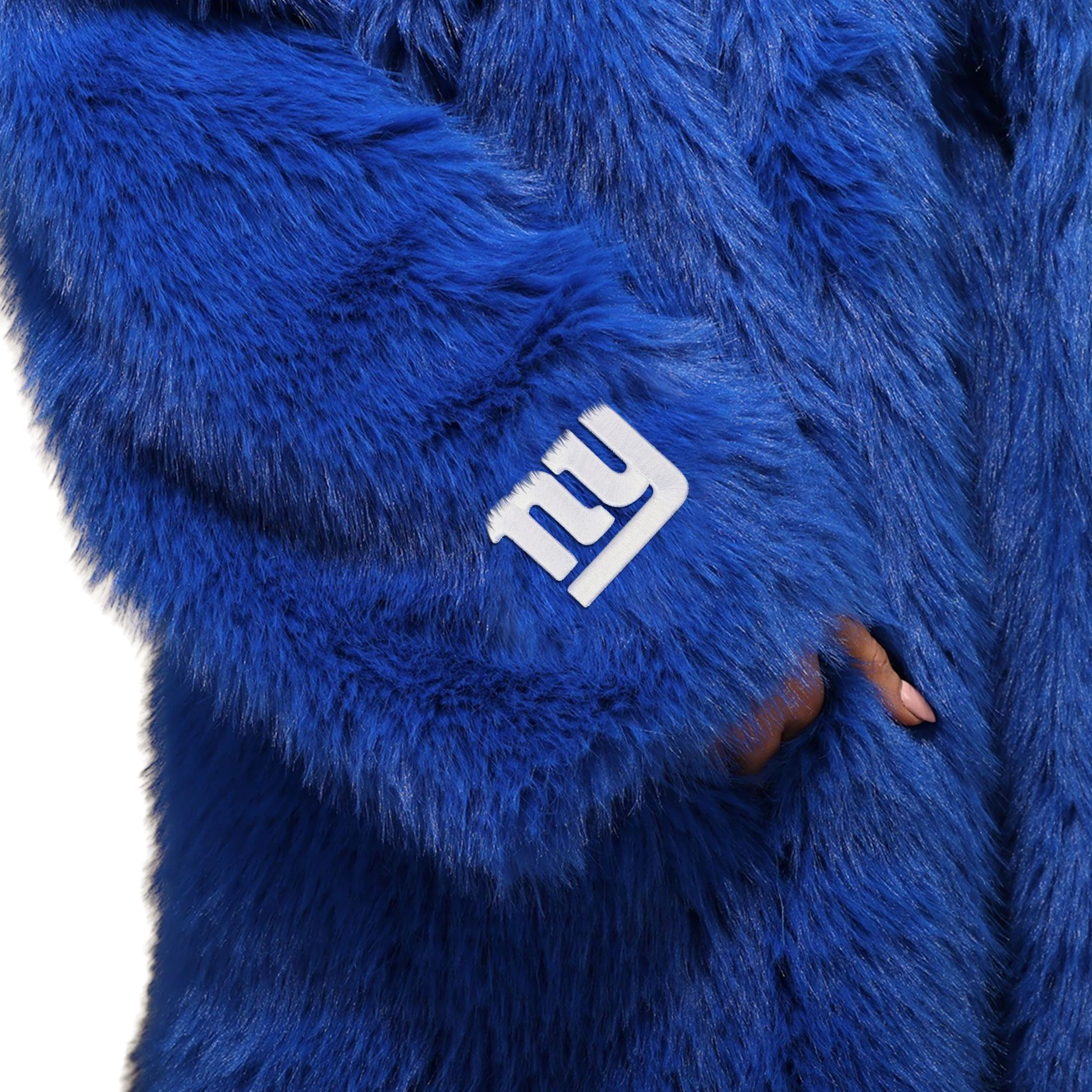 New York Giants Faux Fur Long Jacket - Image 3