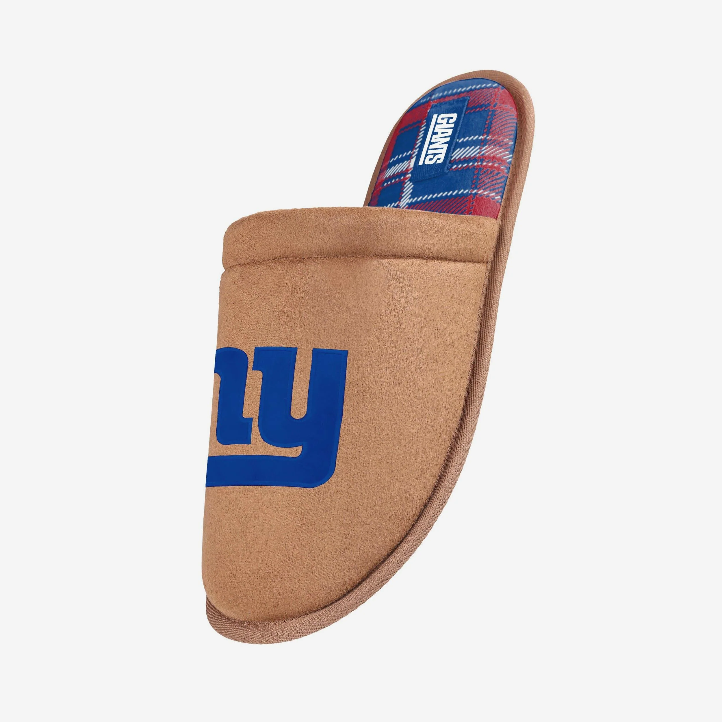 New York Giants Flannel Lined Brown Suede Scuff Slipper - Image 2
