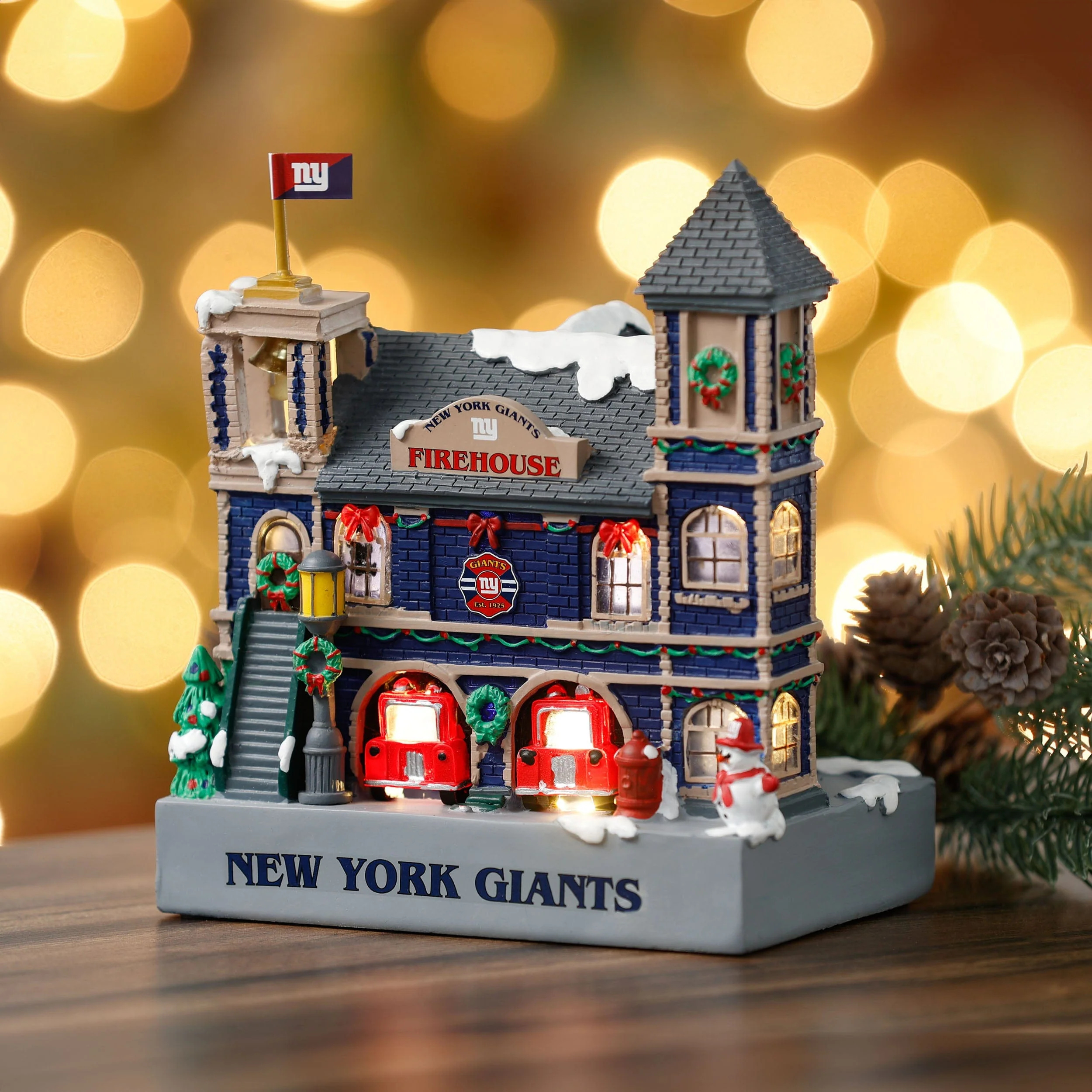 New York Giants Light Up Resin Team Firehouse - Image 2