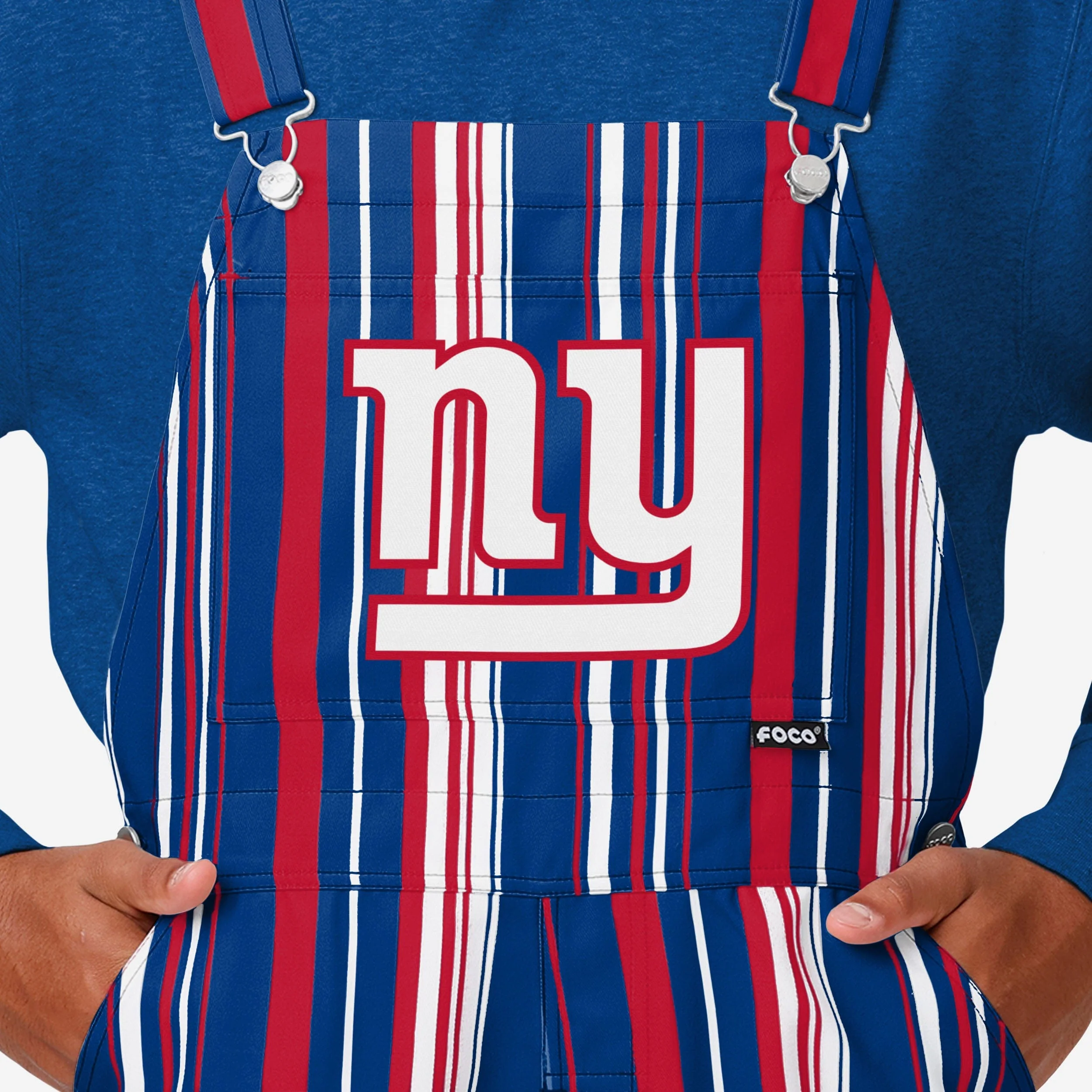 New York Giants Mens Hyper Stripe Bib Overalls - Image 4