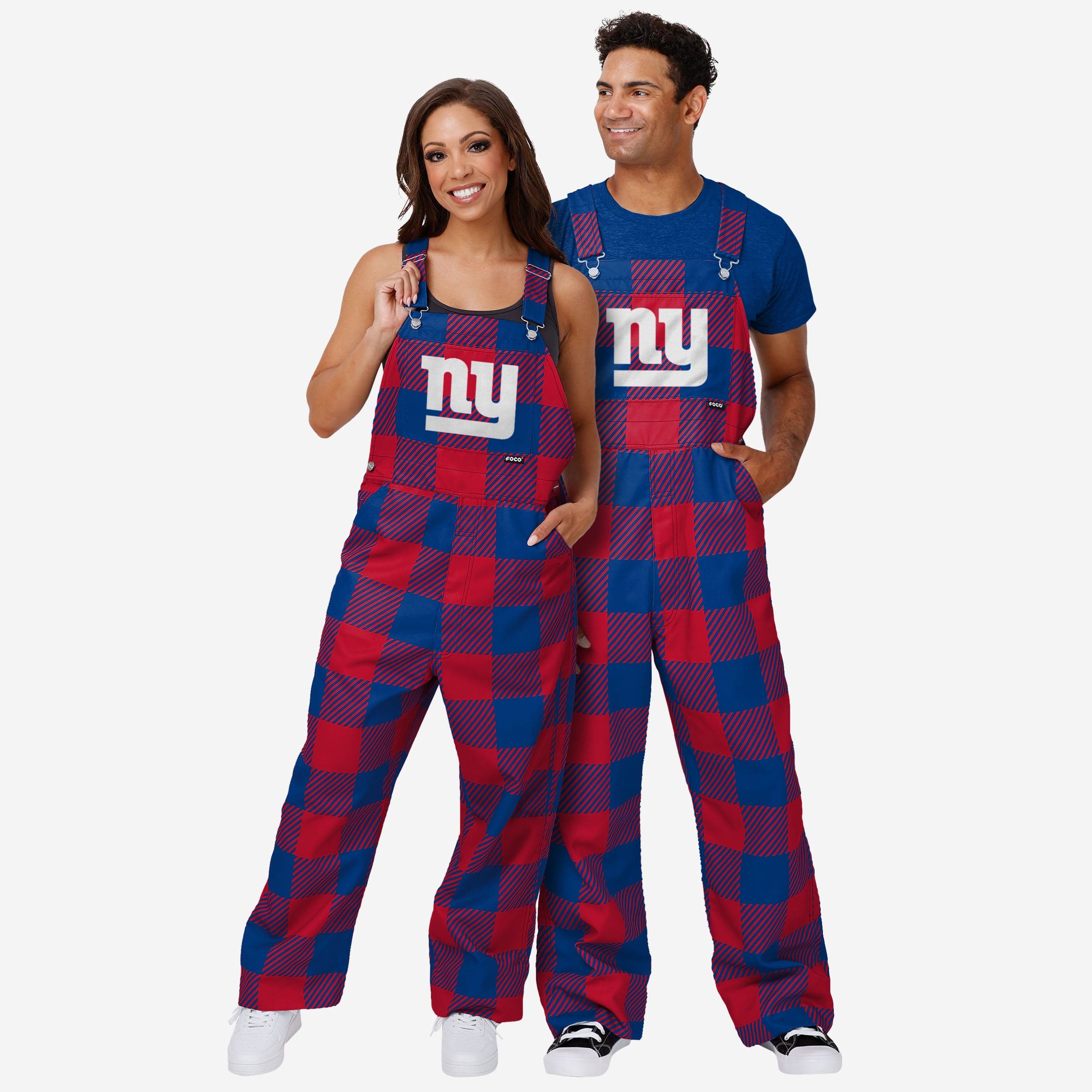New York Giants Mens Plaid Bib Overalls - Image 3
