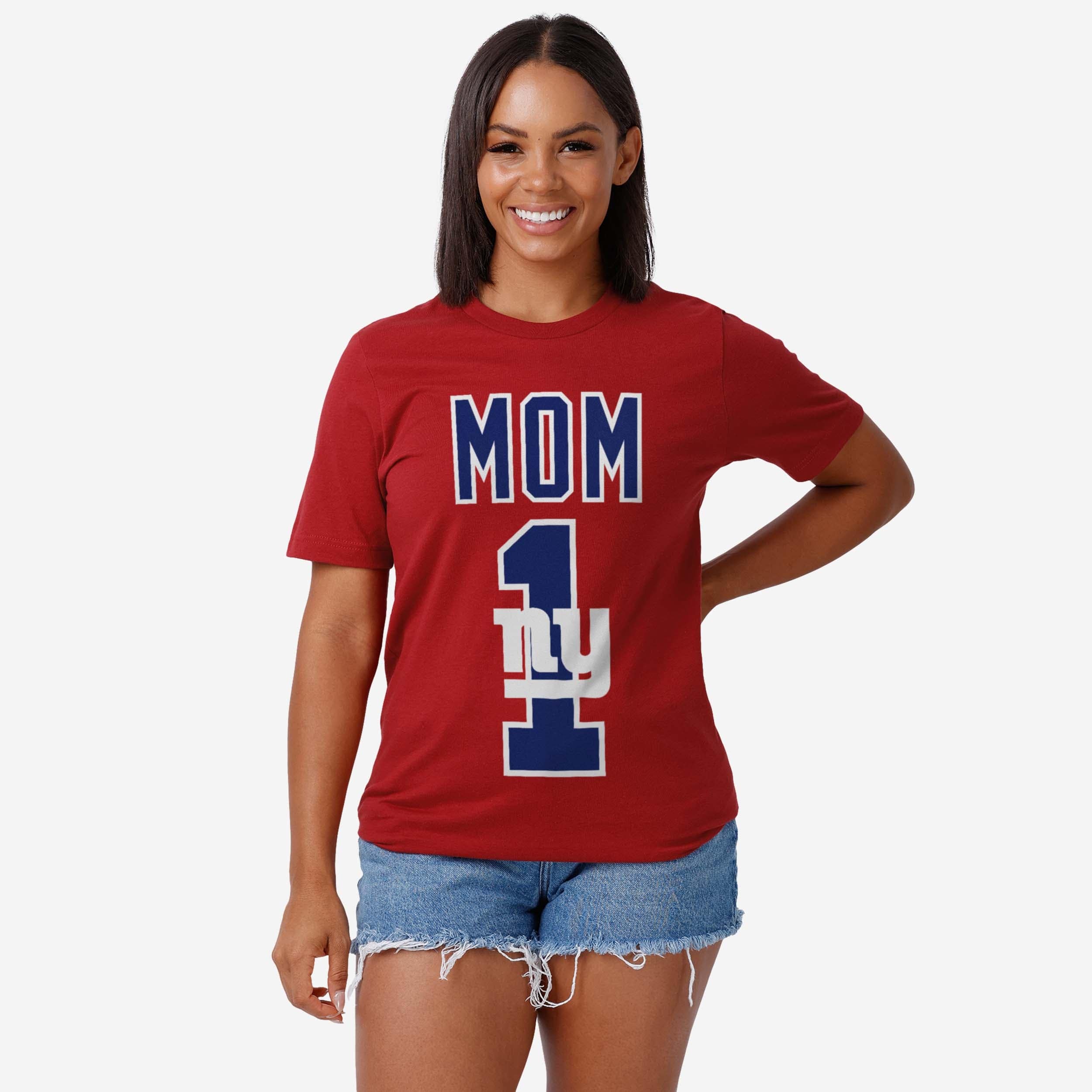 New York Giants Number 1 Mom T-Shirt - Image 2