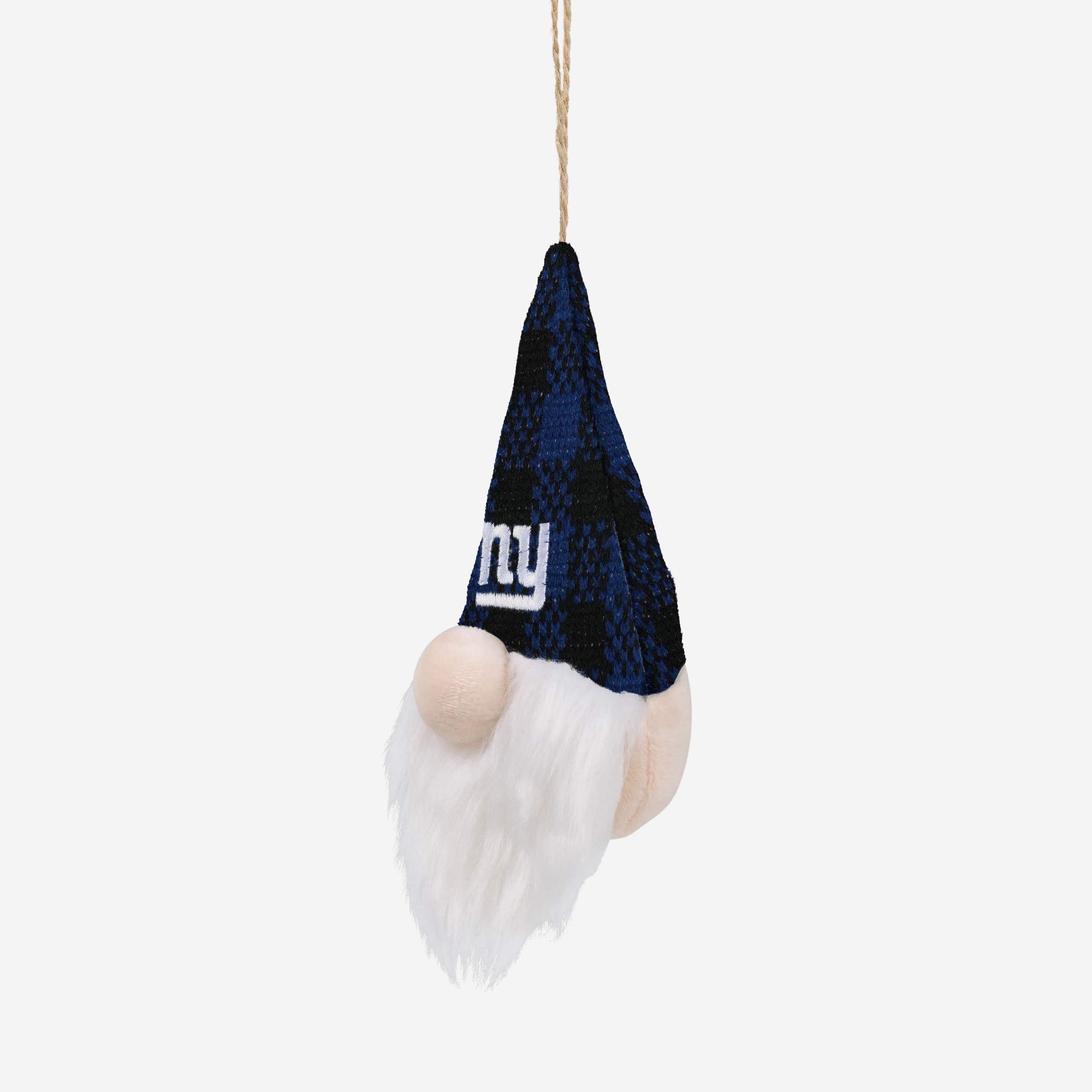 New York Giants Plaid Hat Plush Gnome Ornament - Image 2