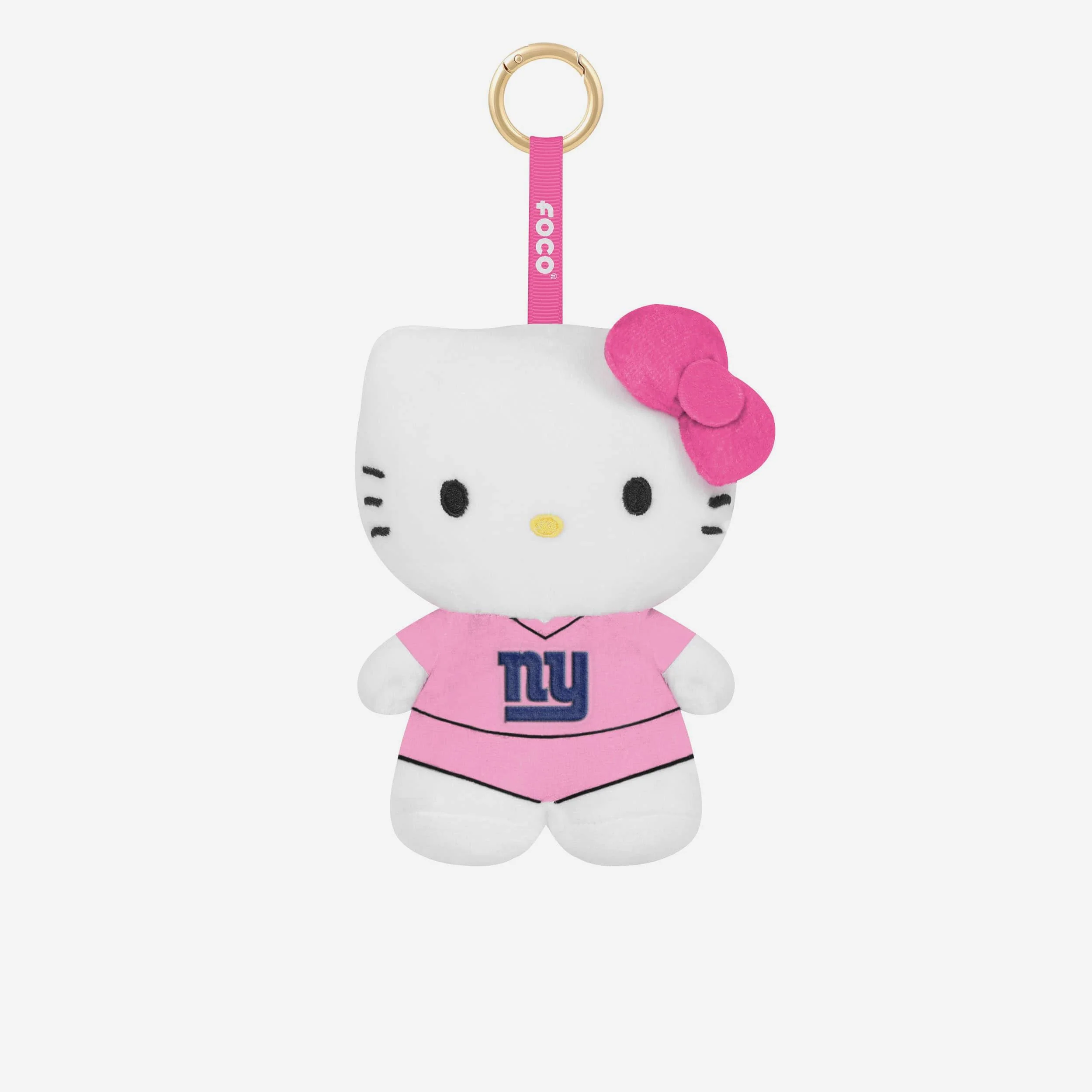 New York Giants Plush Hello Kitty® Pink Bag Charm Keychain