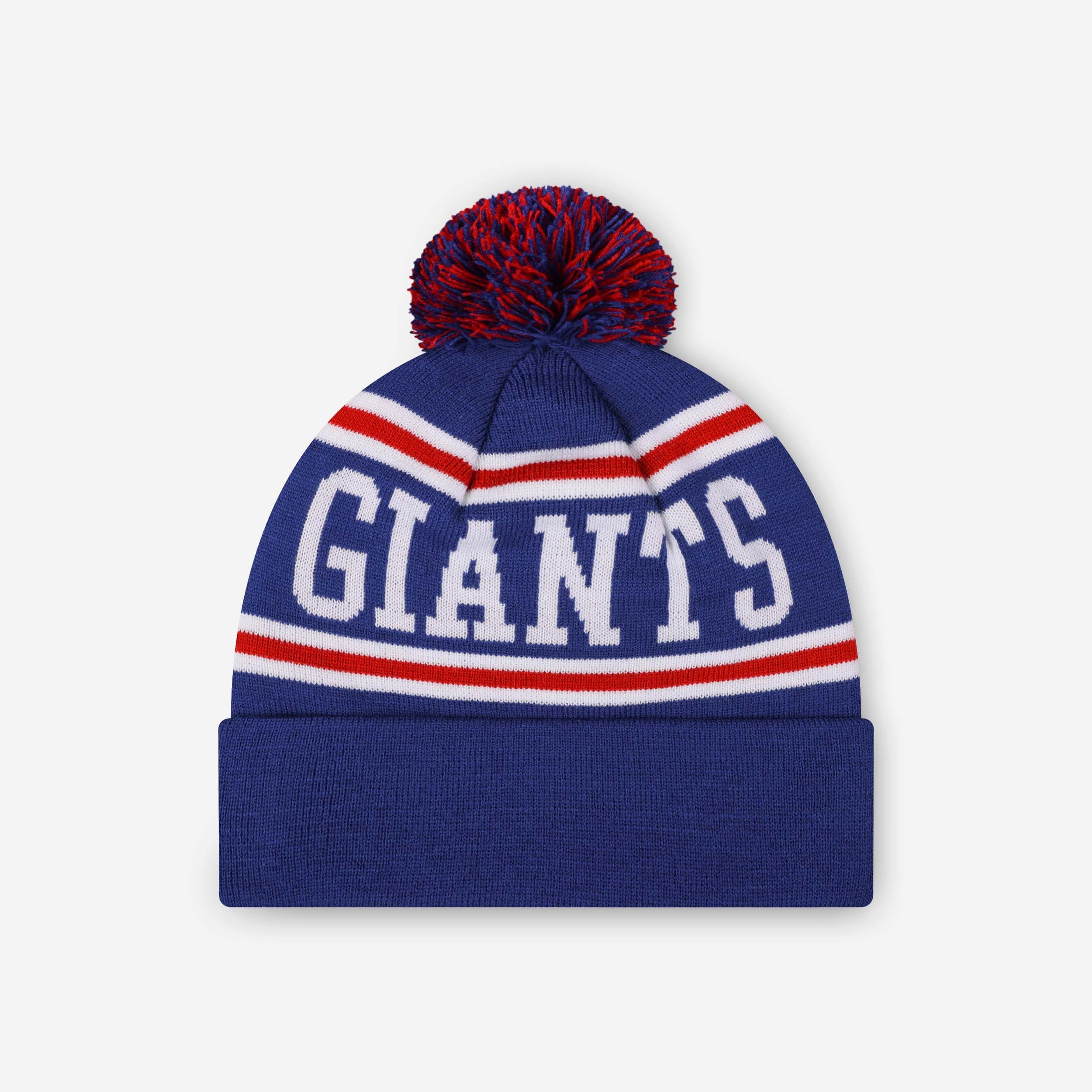 New York Giants Primary Logo Stripe Pom Beanie - Image 2
