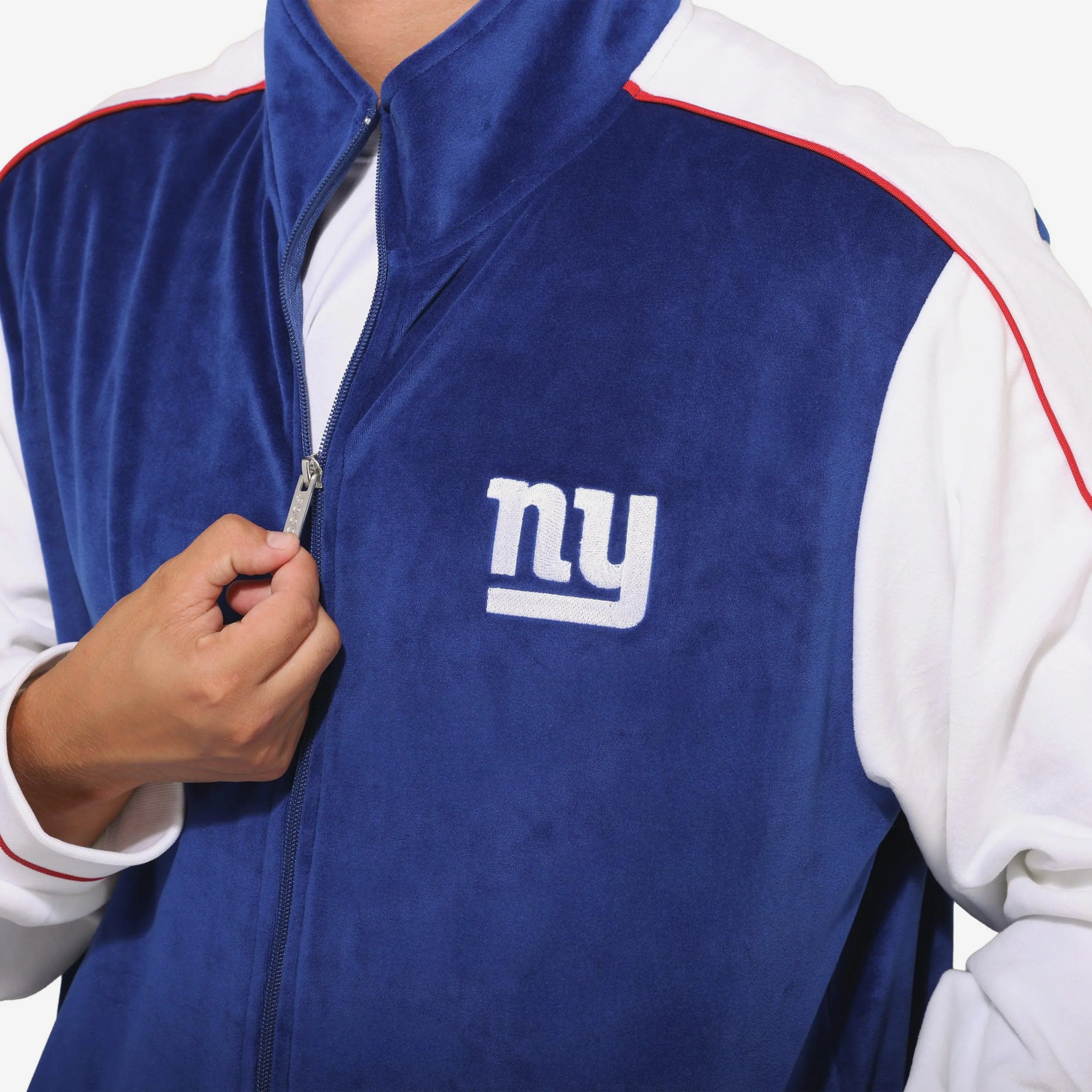 New York Giants Two Tone Velour Zip Up Top - Image 3