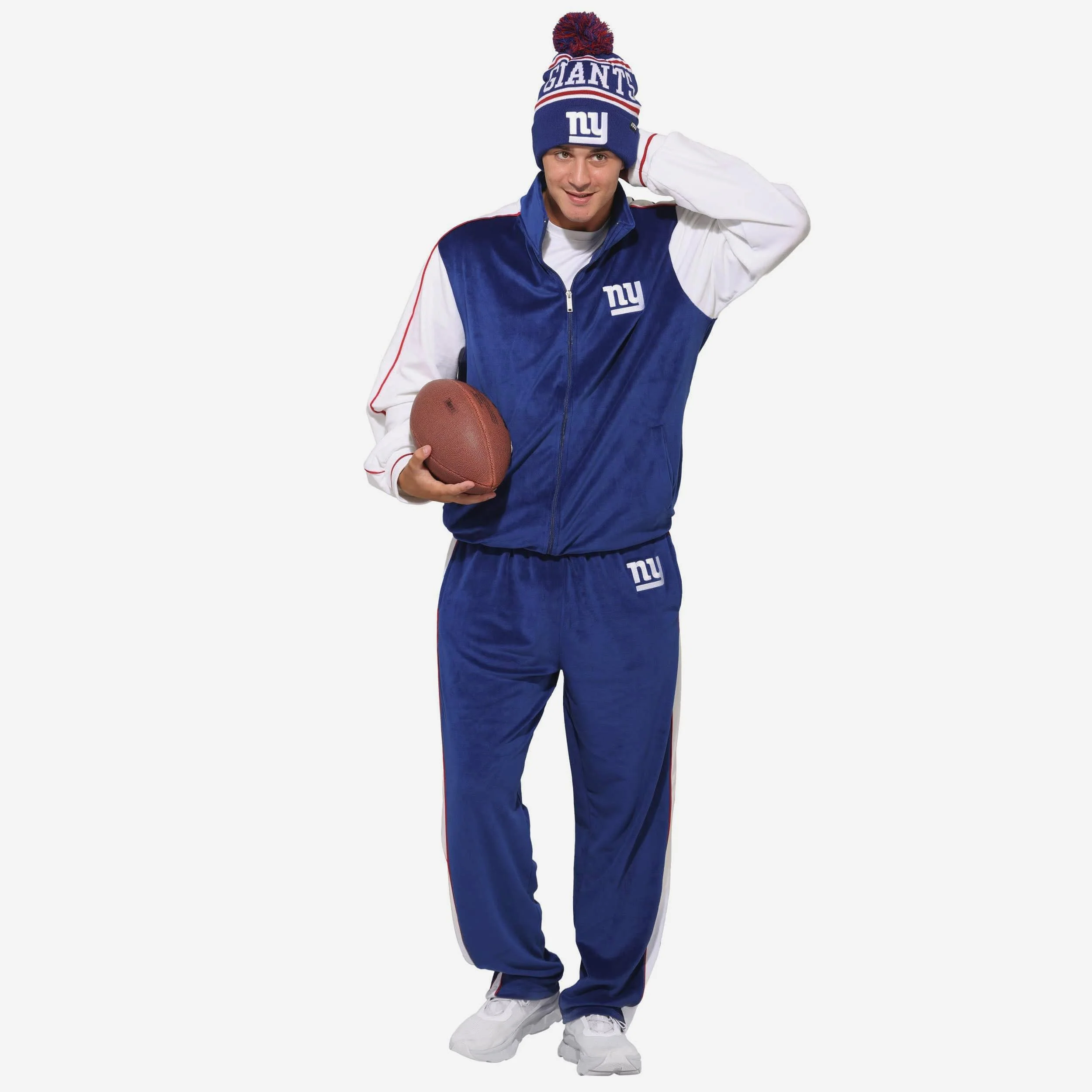 New York Giants Two Tone Velour Zip Up Top - Image 5