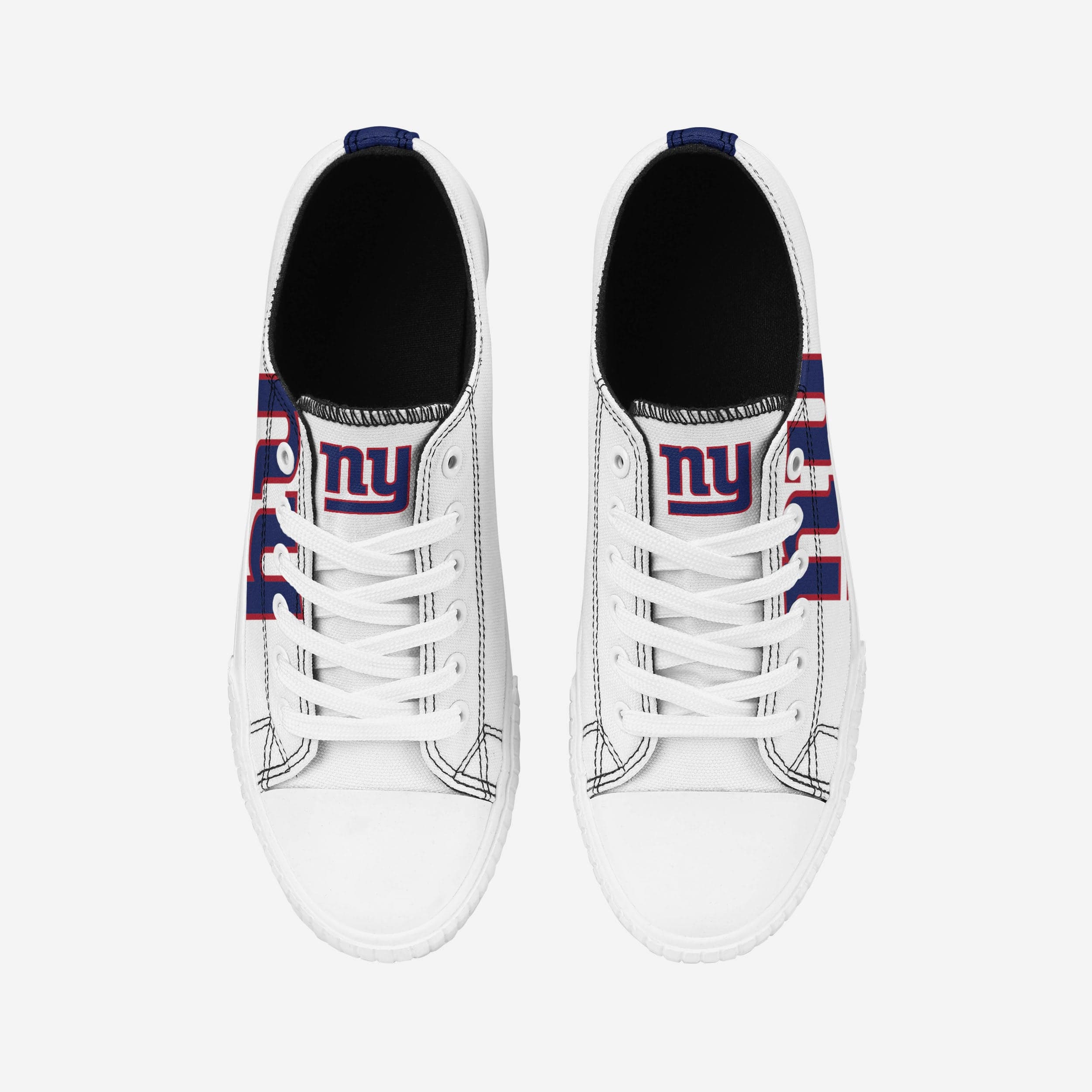 New York Giants Womens Big Logo Low Top White Canvas Shoes - Image 4
