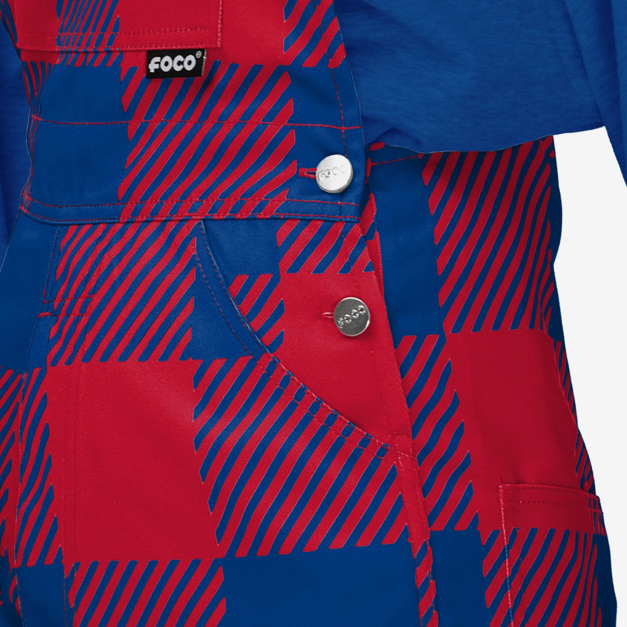 New York Giants Womens Plaid Bib Overalls - Image 5