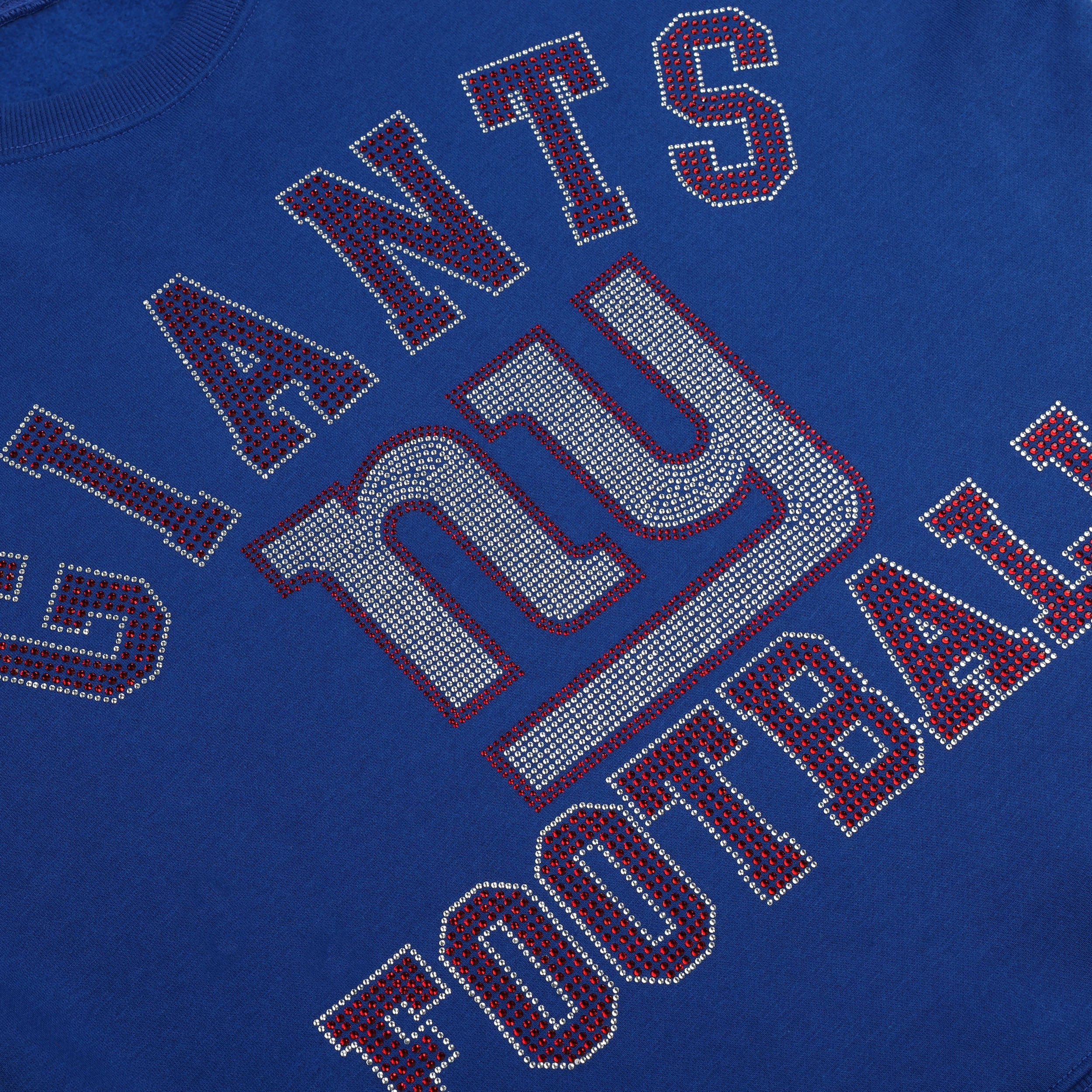 New York Giants Womens Rhinestone Logo Oversized Crew Neck Sweatshirt - Image 2