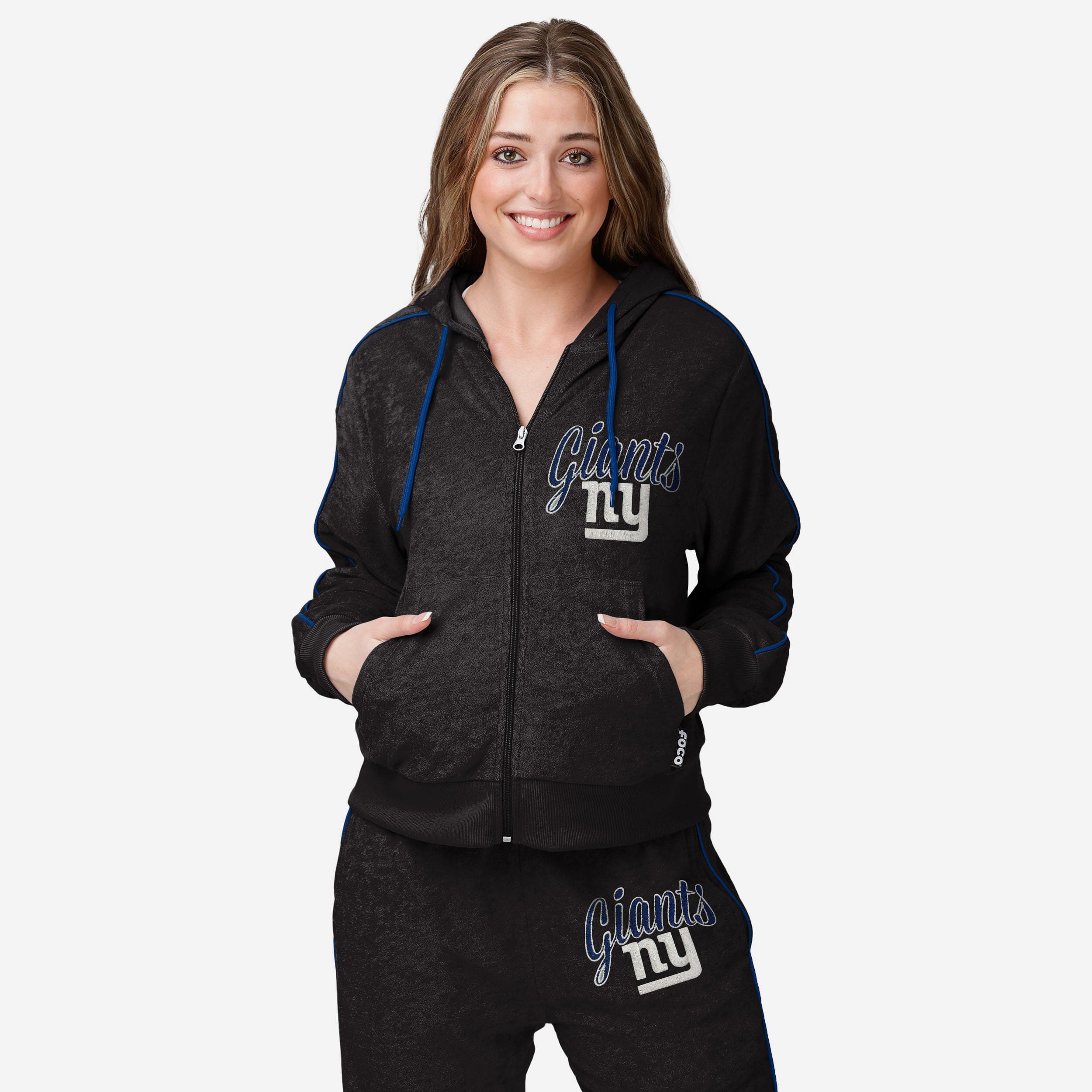 New York Giants Womens Terry Knit Zip Up Top