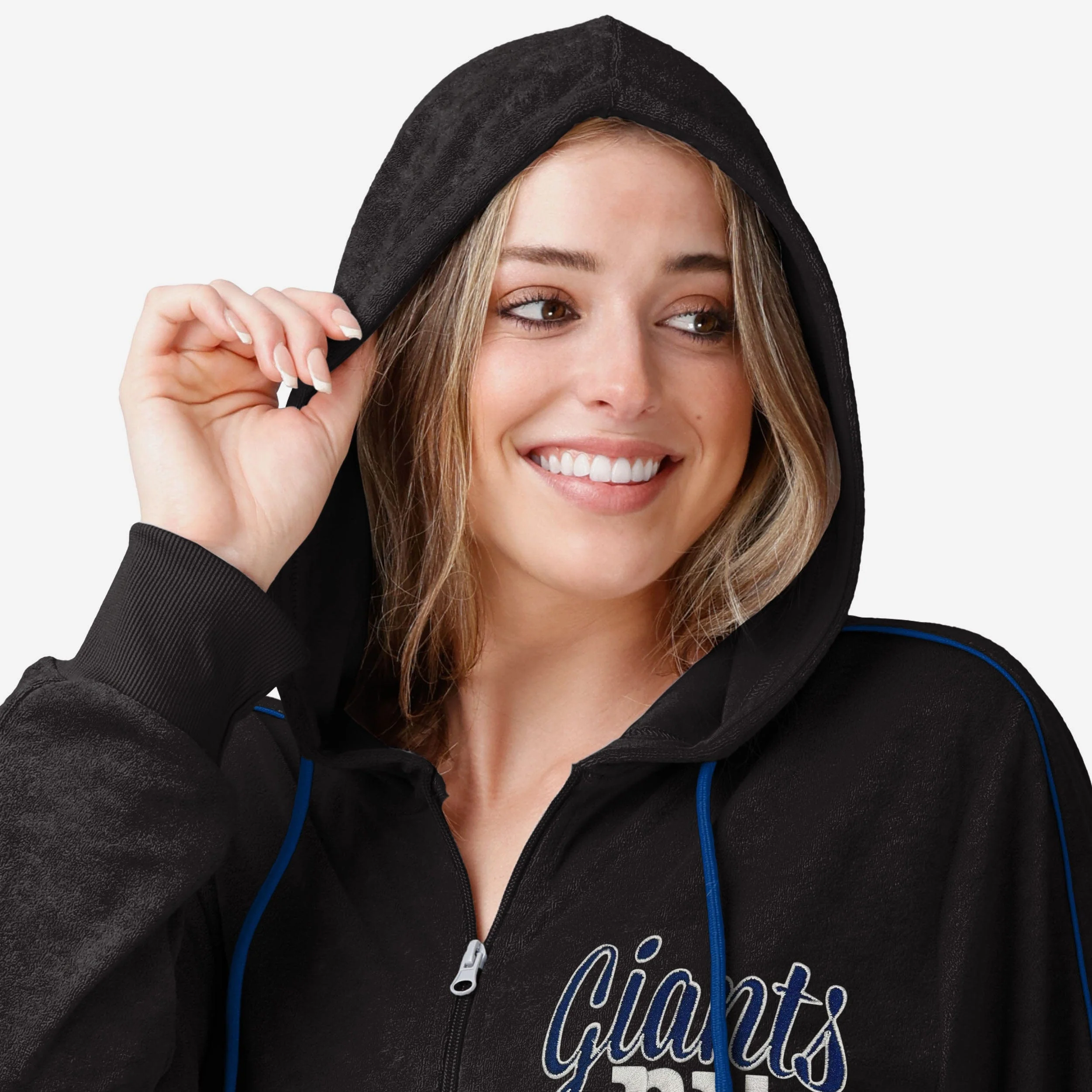 New York Giants Womens Terry Knit Zip Up Top - Image 3