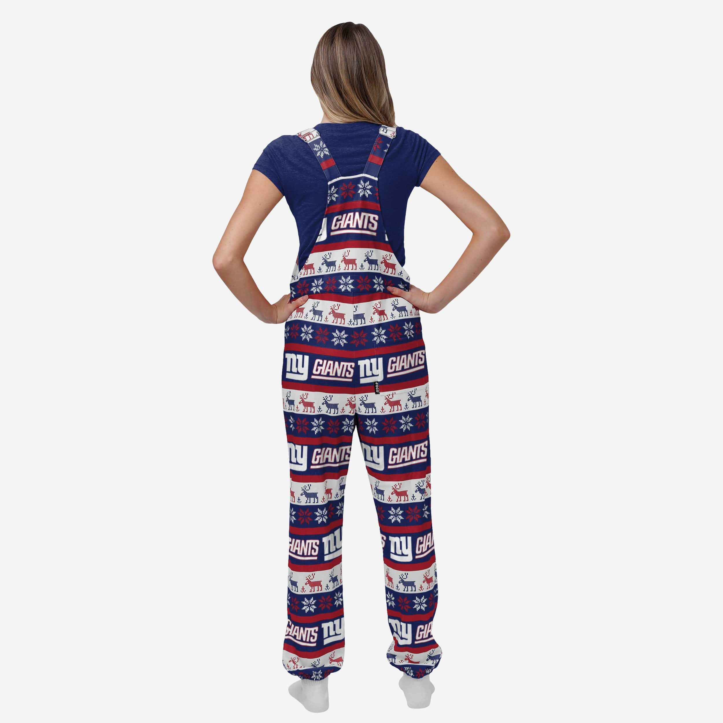 New York Giants Womens Ugly Home Gating Bib Overalls - Image 2