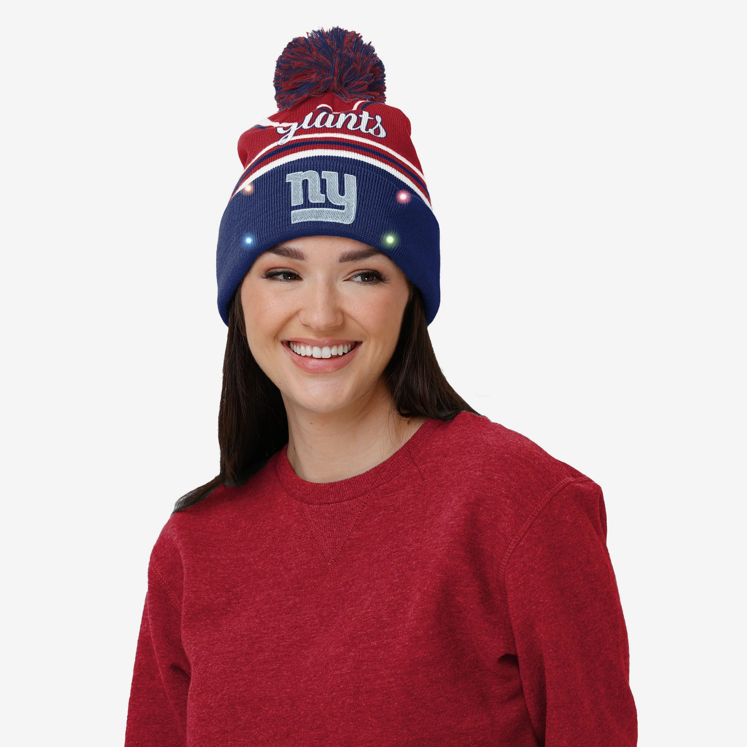 New York Giants Womens Wordmark Script Light Up Beanie - Image 3