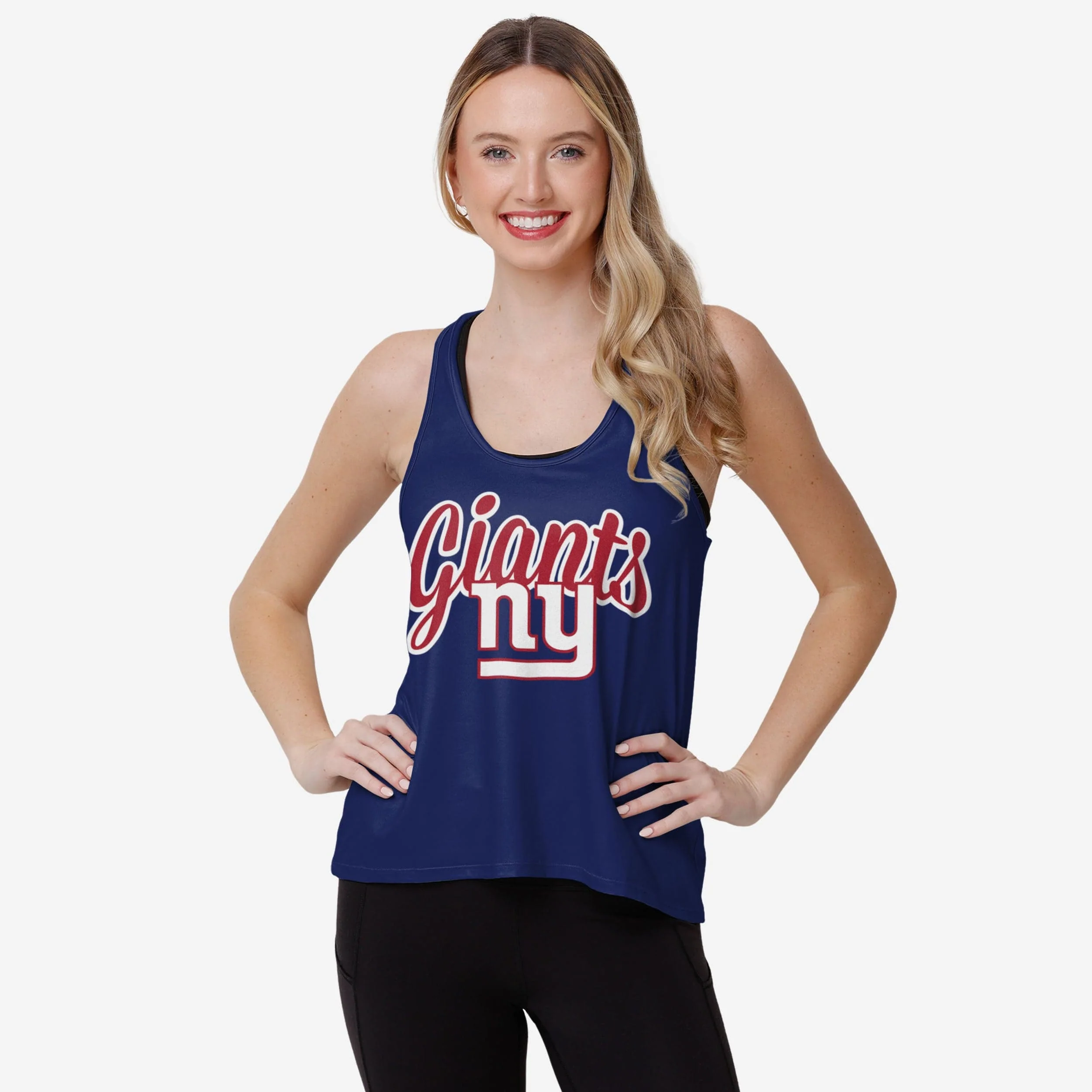 New York Giants Womens Wordmark Team Stripe Sleeveless Top
