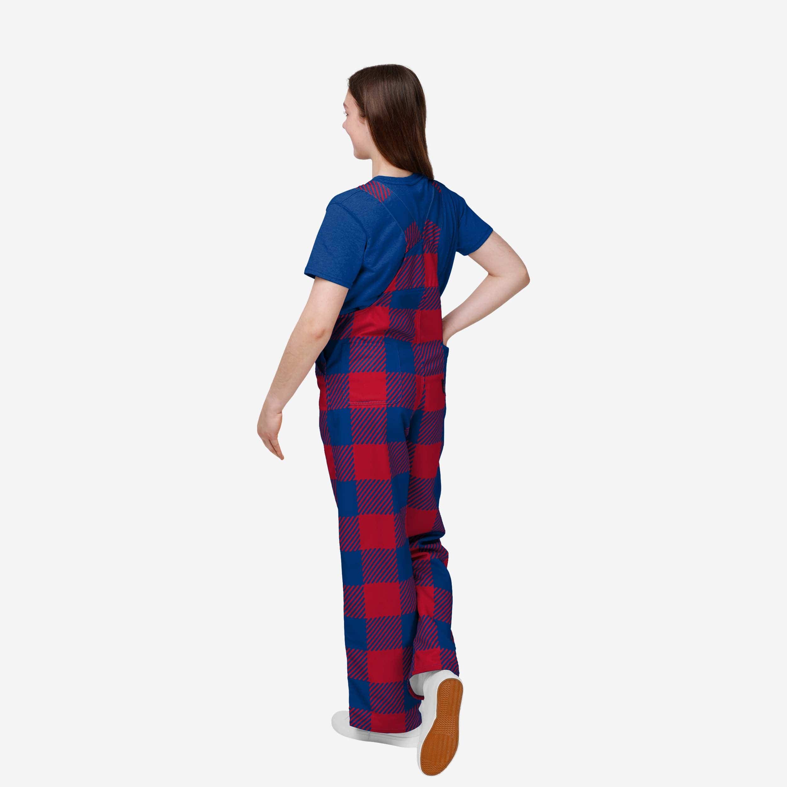 New York Giants Youth Plaid Bib Overalls - Image 2