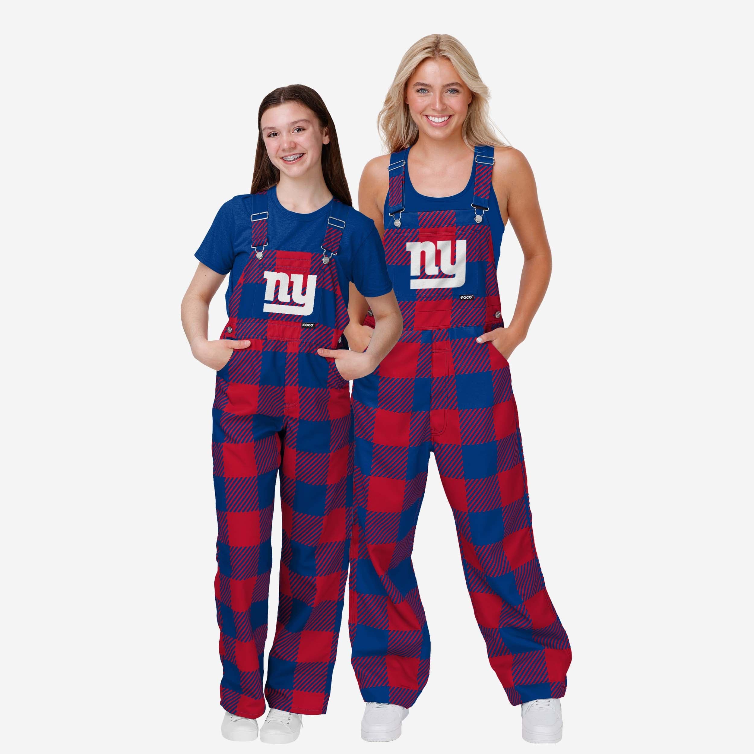 New York Giants Youth Plaid Bib Overalls - Image 3