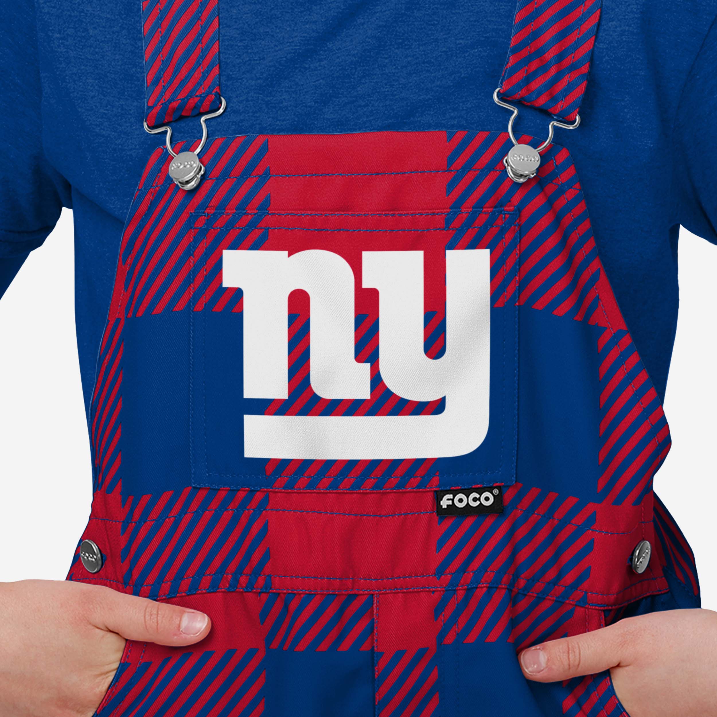 New York Giants Youth Plaid Bib Overalls - Image 4