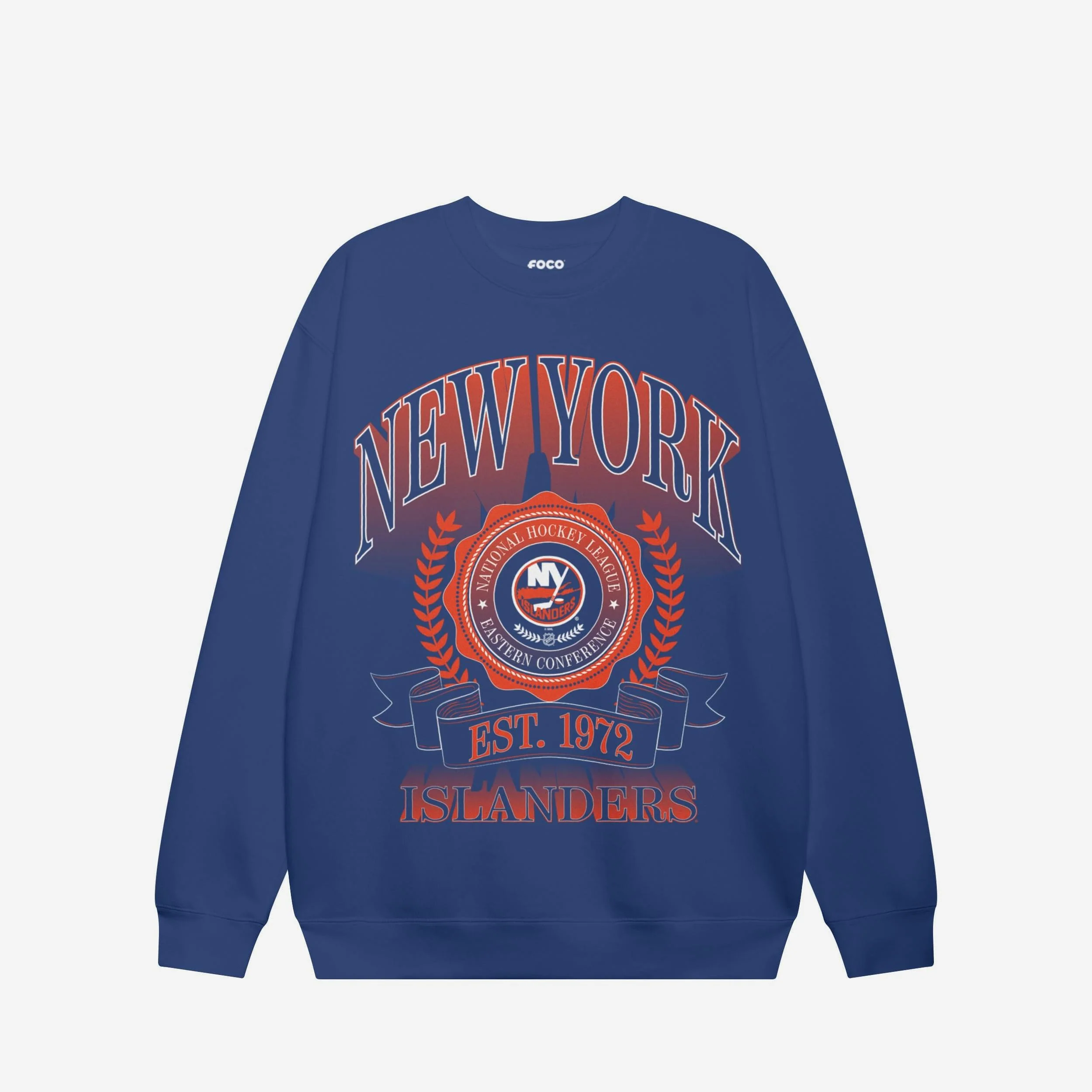 New York Islanders Banner Crest Crew Neck Sweatshirt