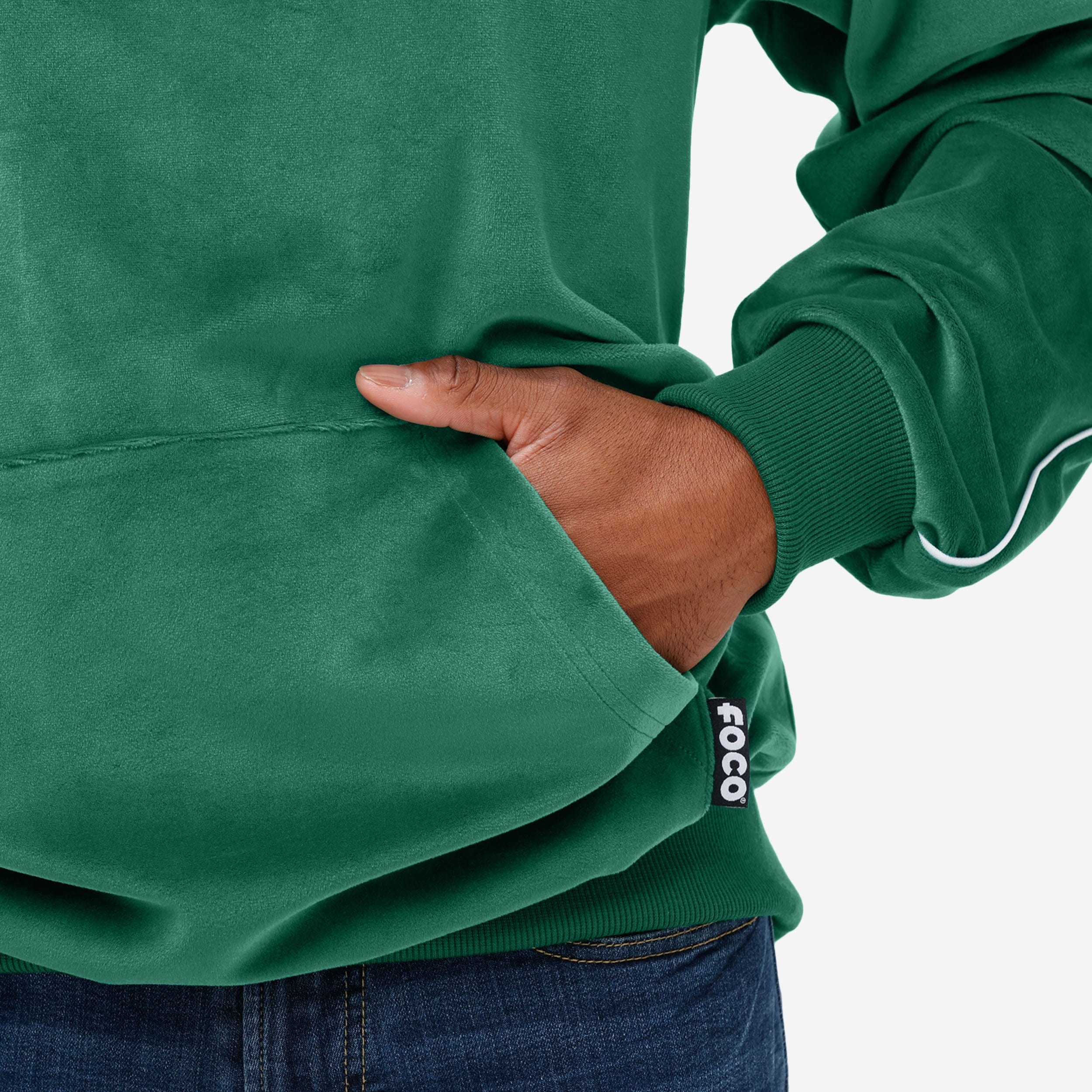 New York Jets 2019 Retro Velour Hooded Sweatshirt - Image 3