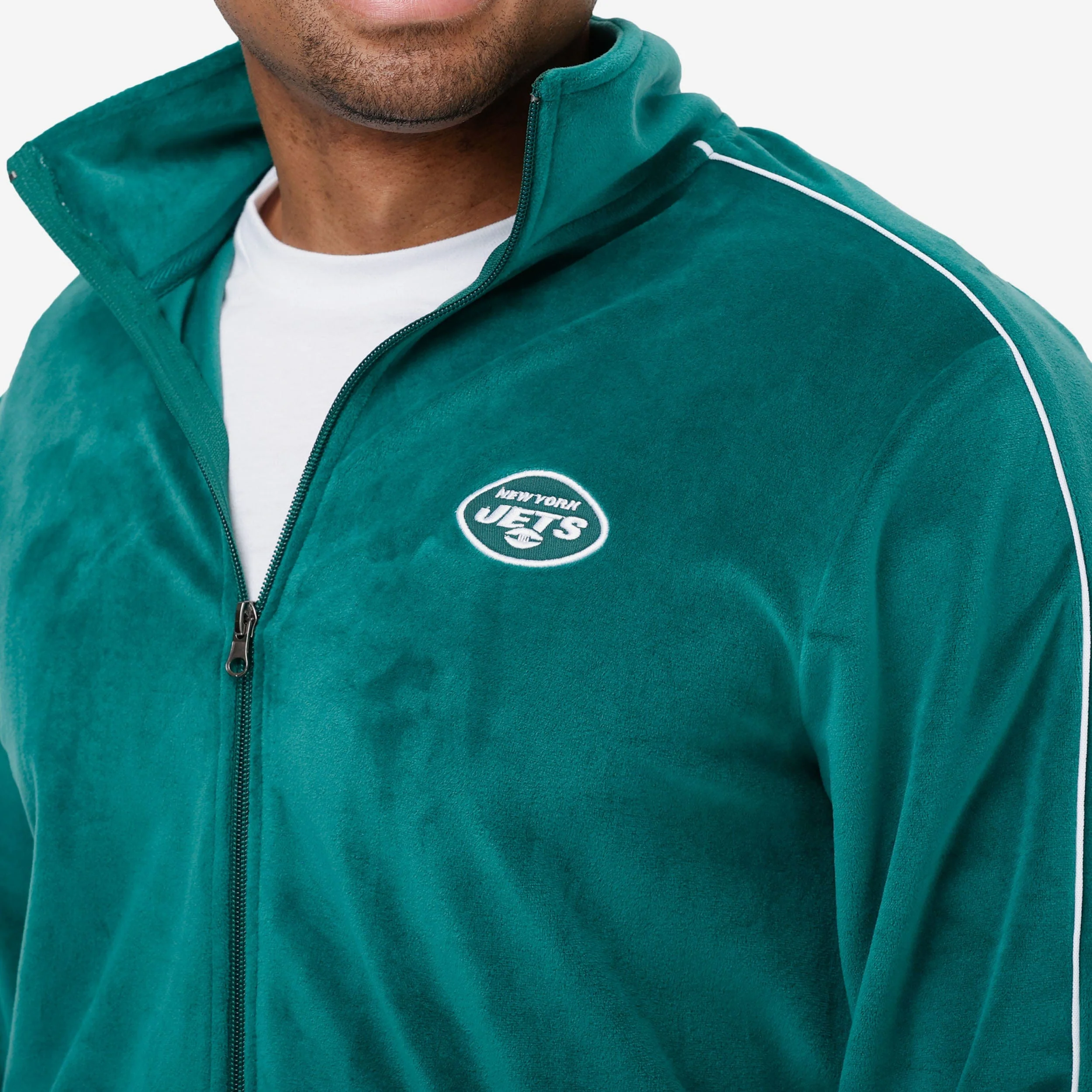 New York Jets 2019 Retro Velour Zip Up Top - Image 3