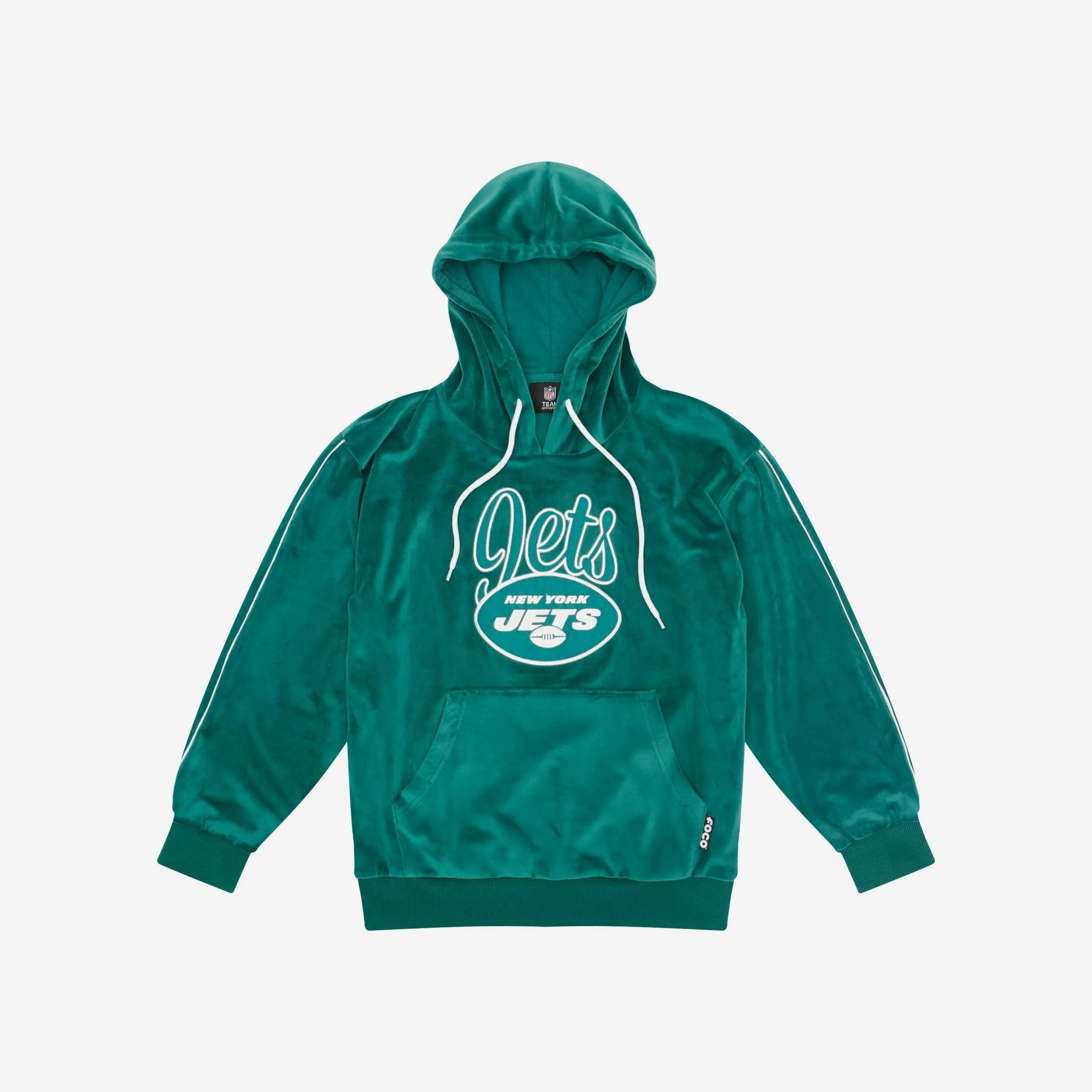New York Jets 2019 Retro Womens Velour Hooded Sweatshirt - Image 5