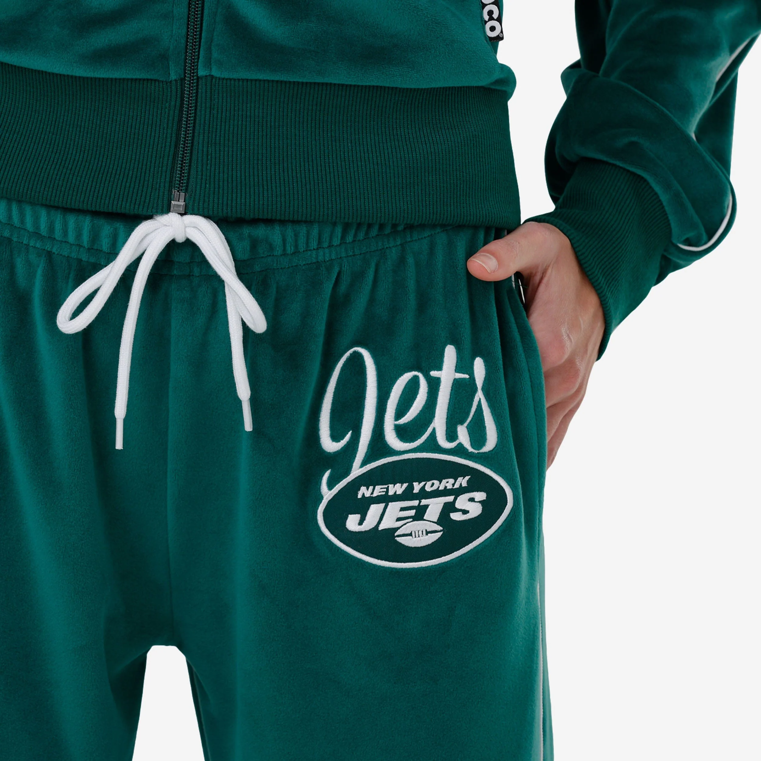 New York Jets 2019 Retro Womens Velour Pants - Image 3