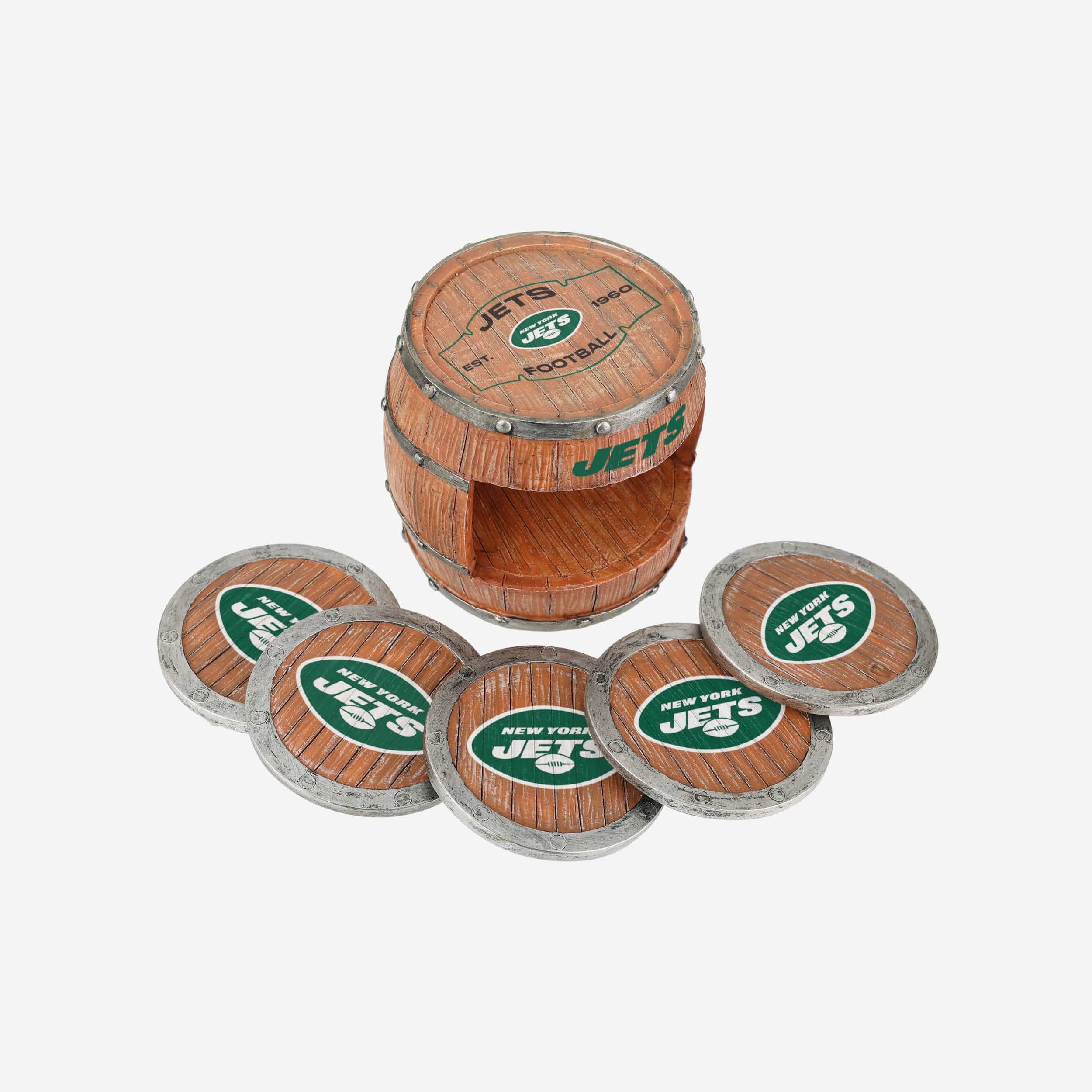 New York Jets 5 Pack Barrel Coaster Set - Image 3