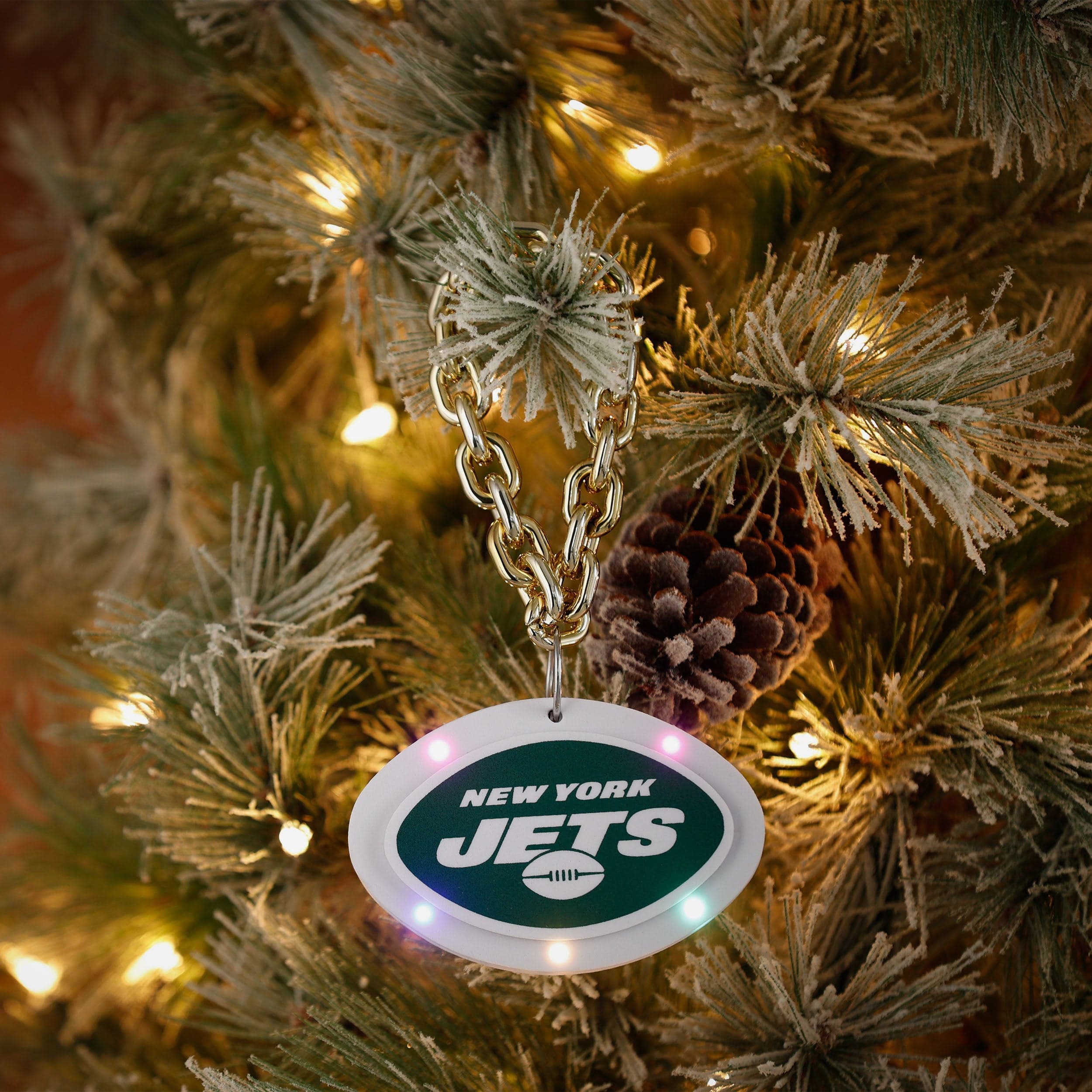 New York Jets Big Logo Light Up Chain Ornament - Image 3