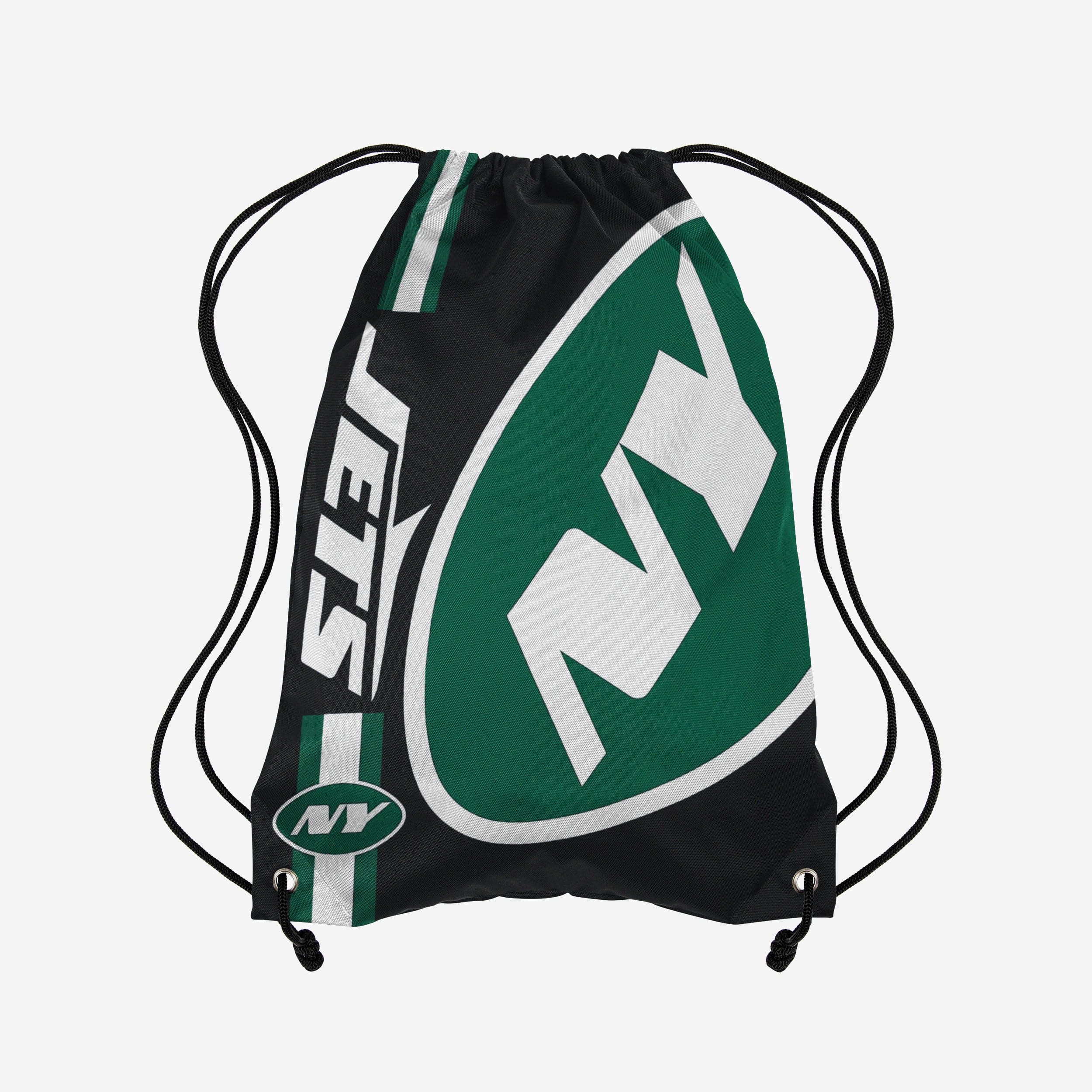 New York Jets Black Alternate Color Big Logo Drawstring Backpack