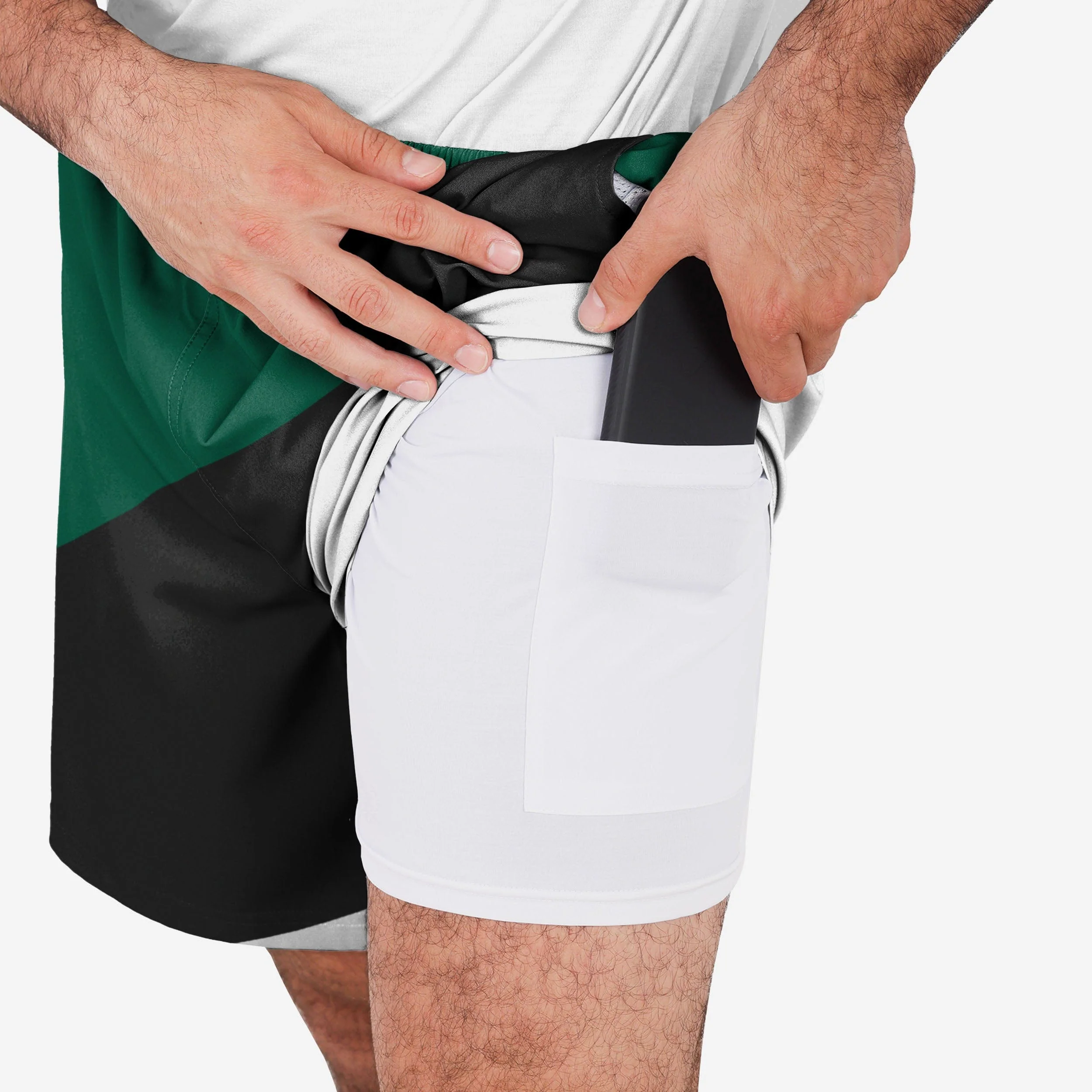 New York Jets Colorblock Double Down Liner Training Shorts - Image 5