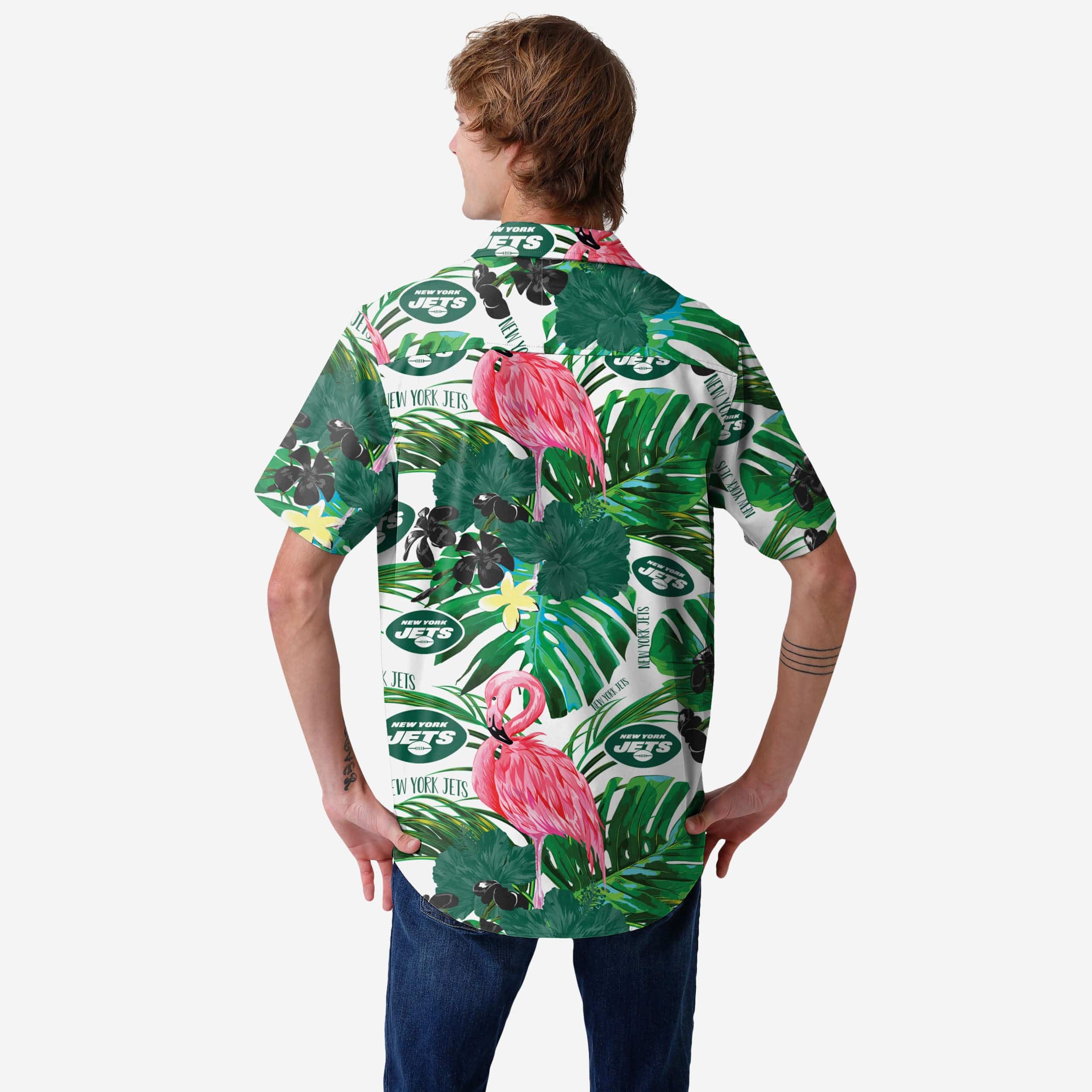 New York Jets Flamingo Button Up Shirt - Image 2